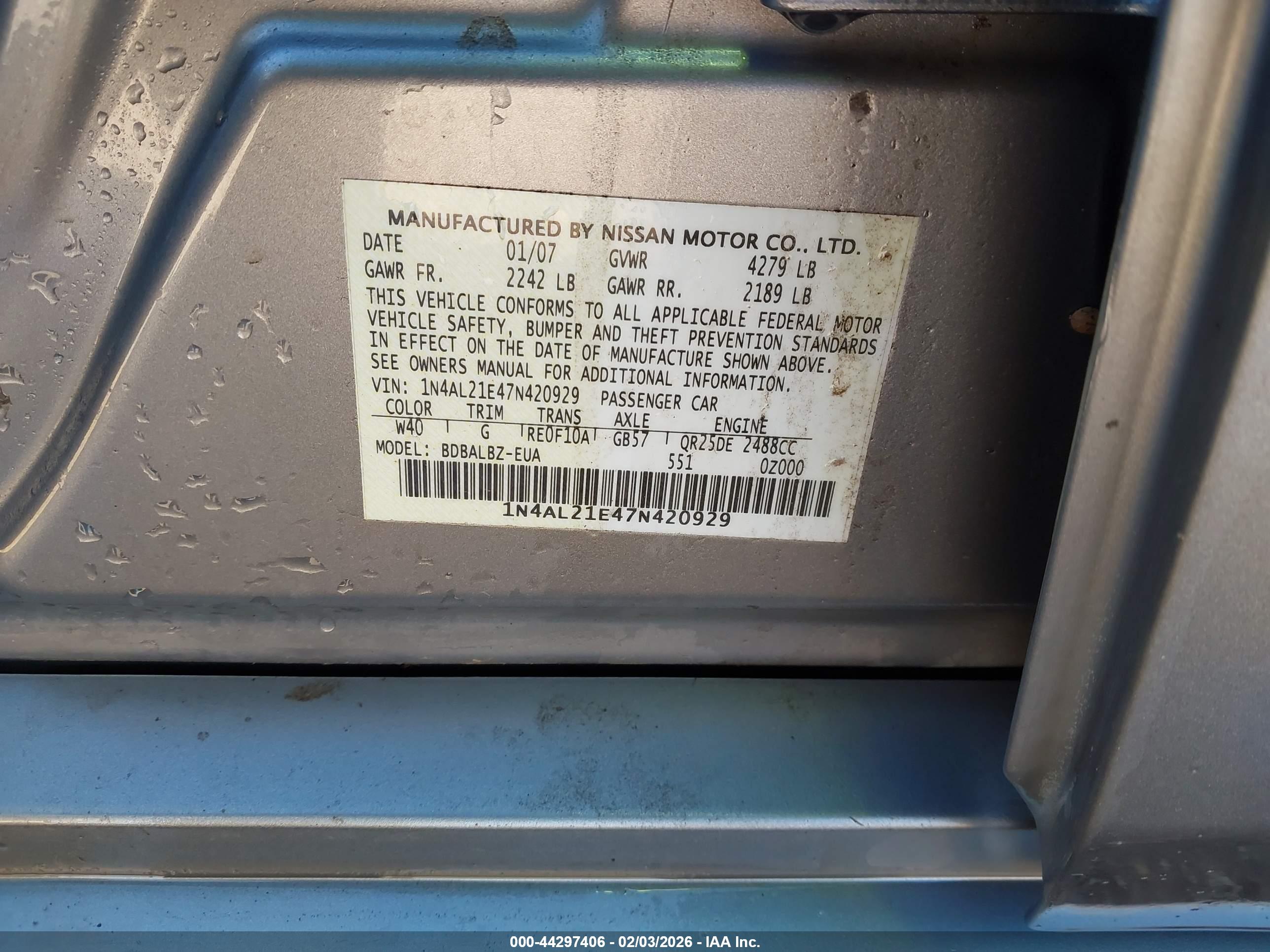 NISSAN ALTIMA image 9