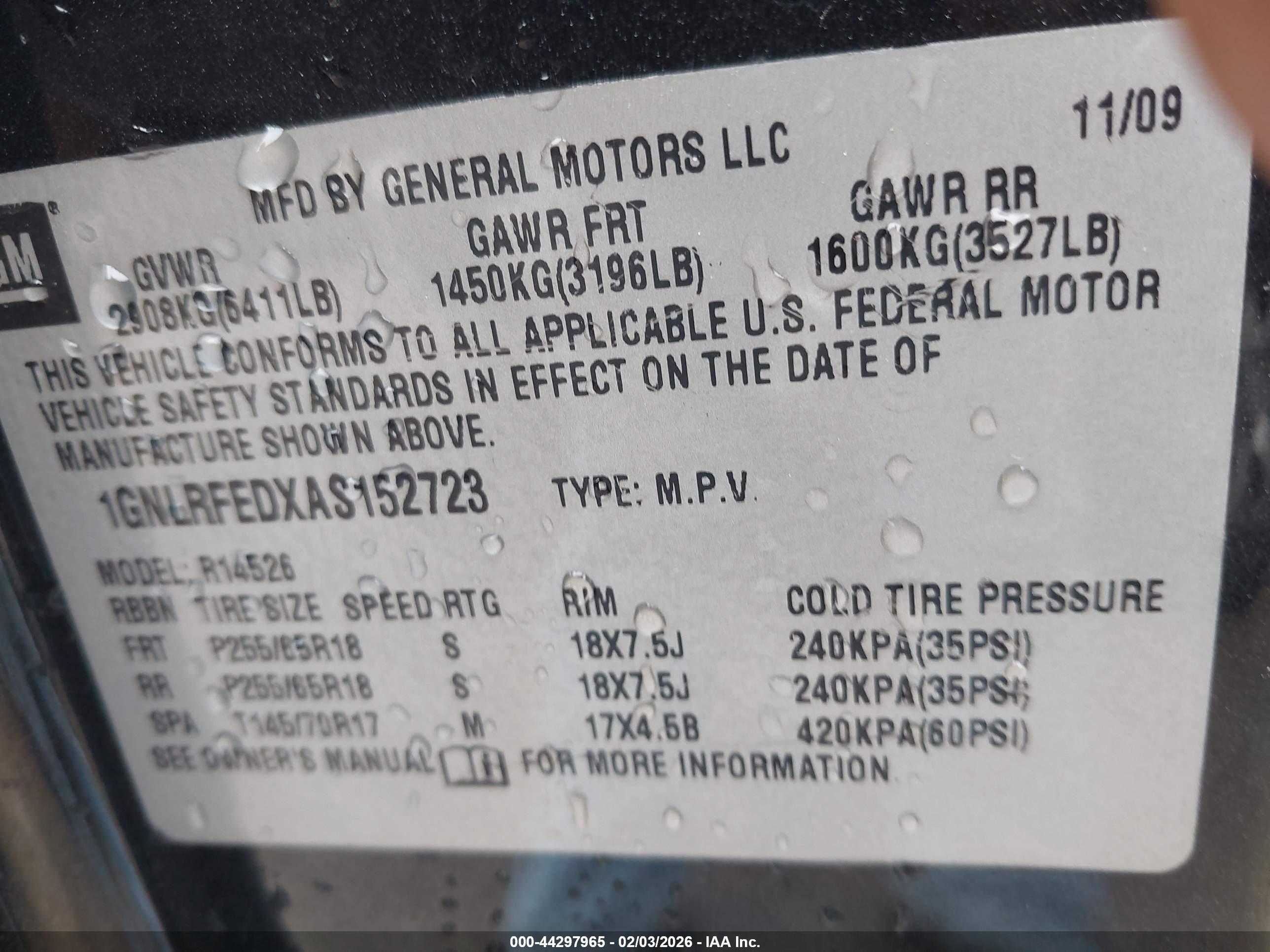 CHEVROLET TRAVERSE image 9