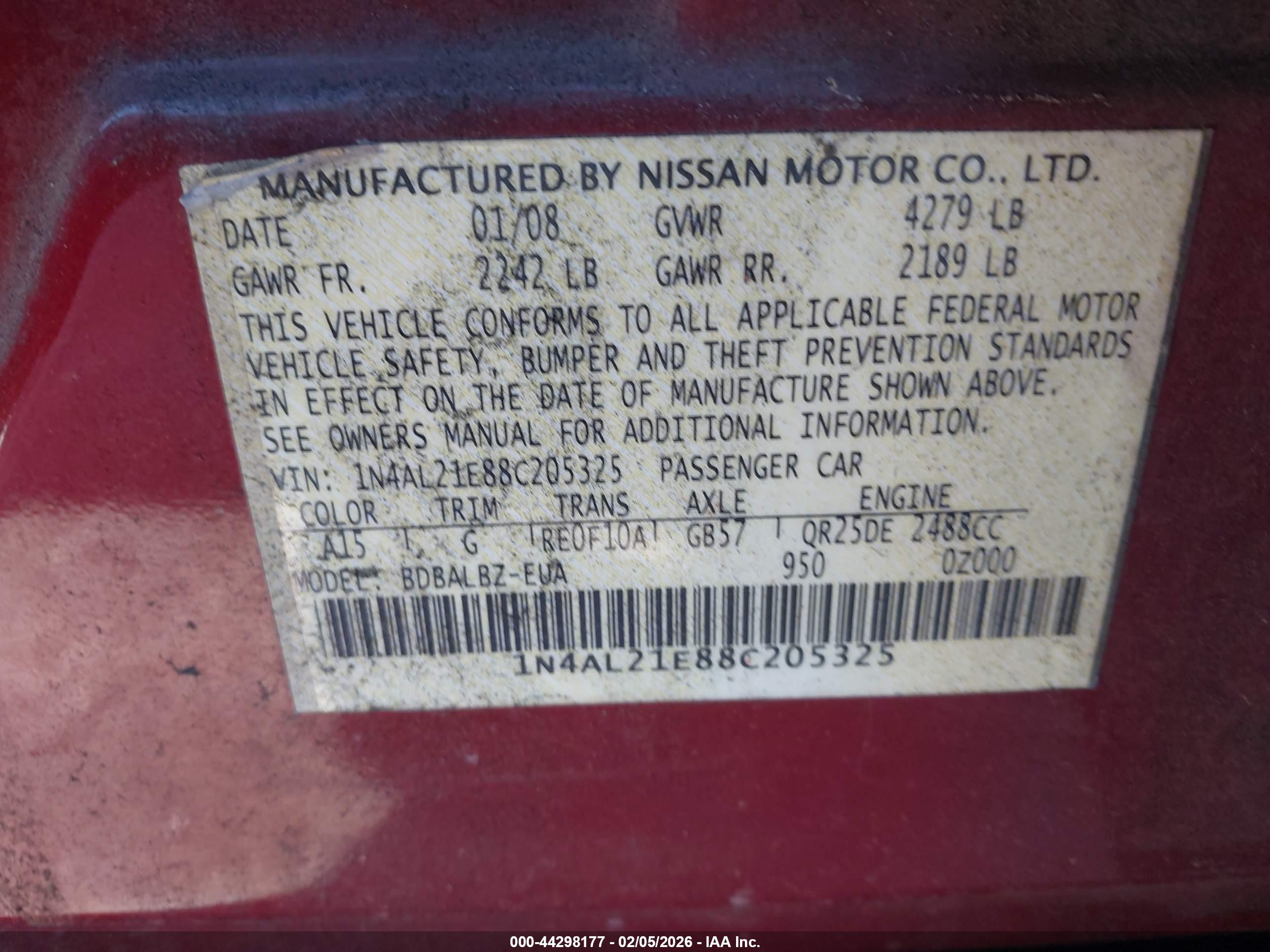 NISSAN ALTIMA image 9