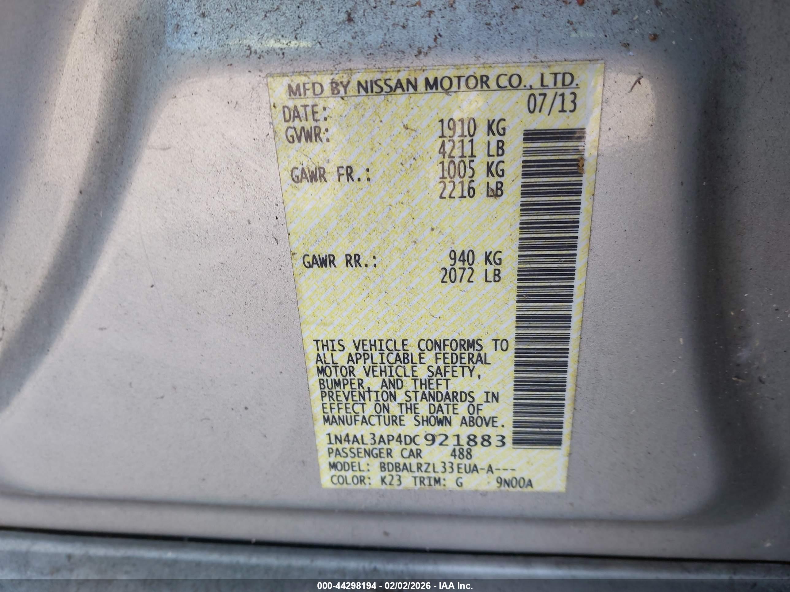 NISSAN ALTIMA image 9