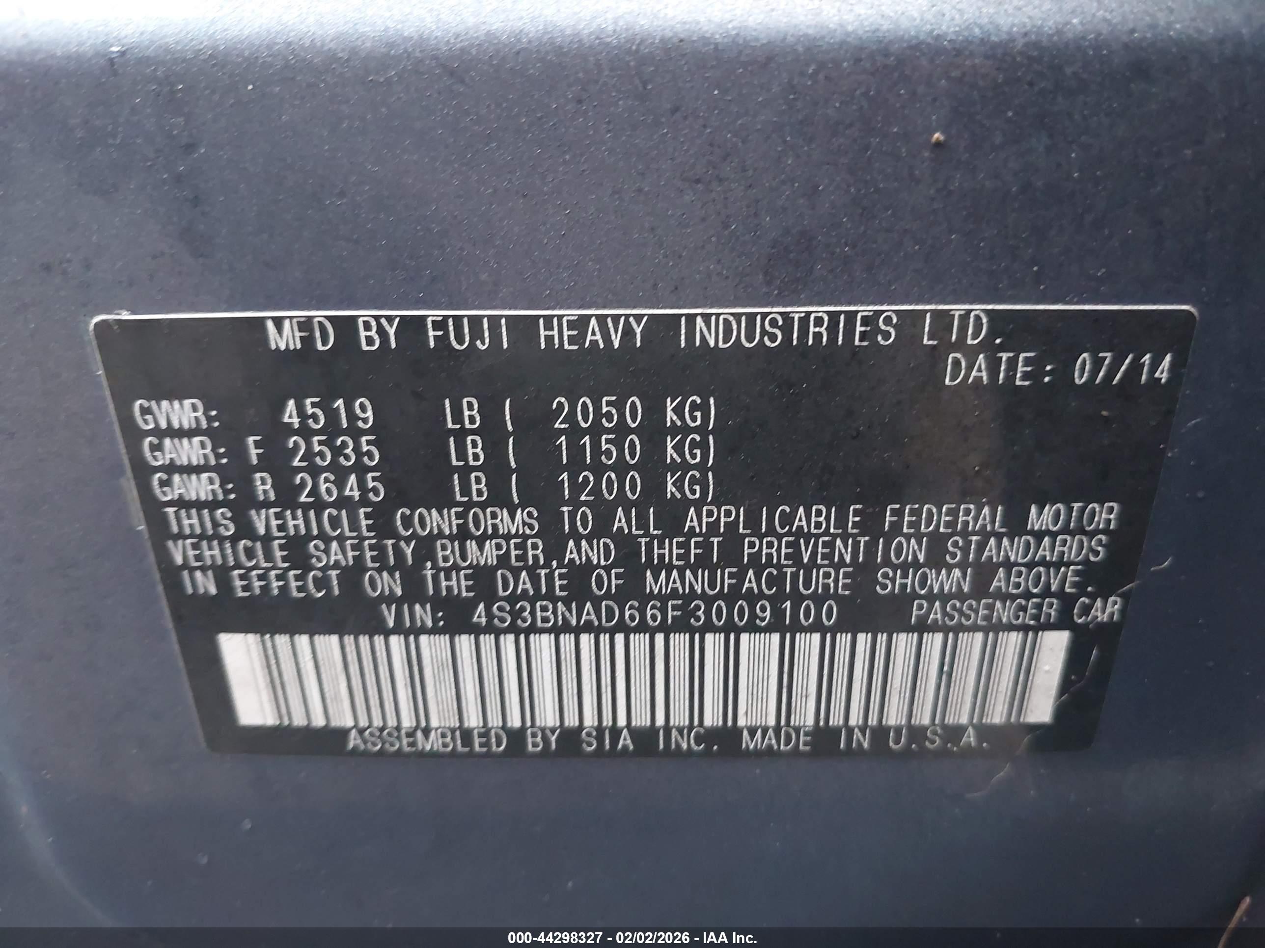 SUBARU LEGACY image 9