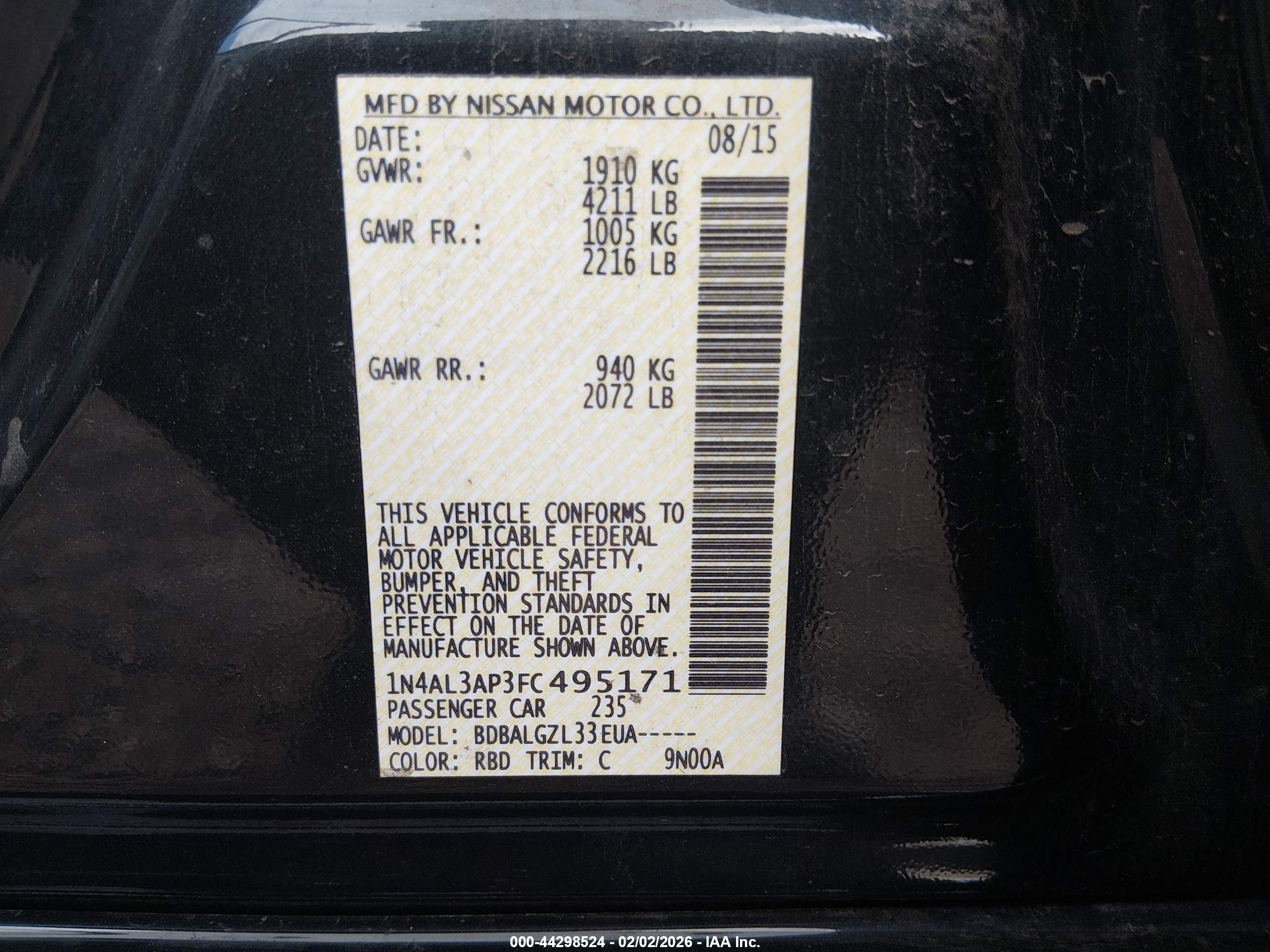 NISSAN ALTIMA image 9