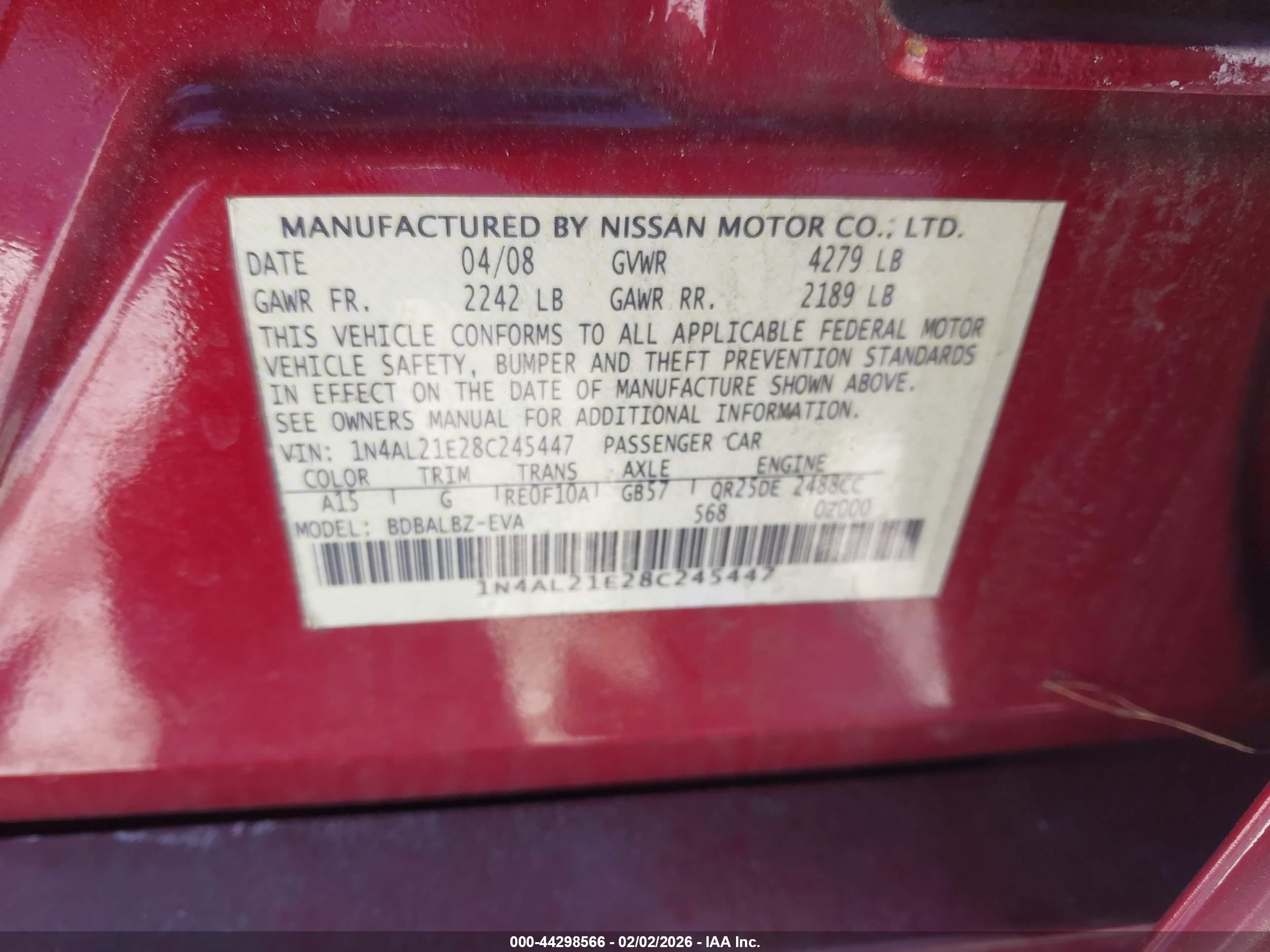 NISSAN ALTIMA image 9