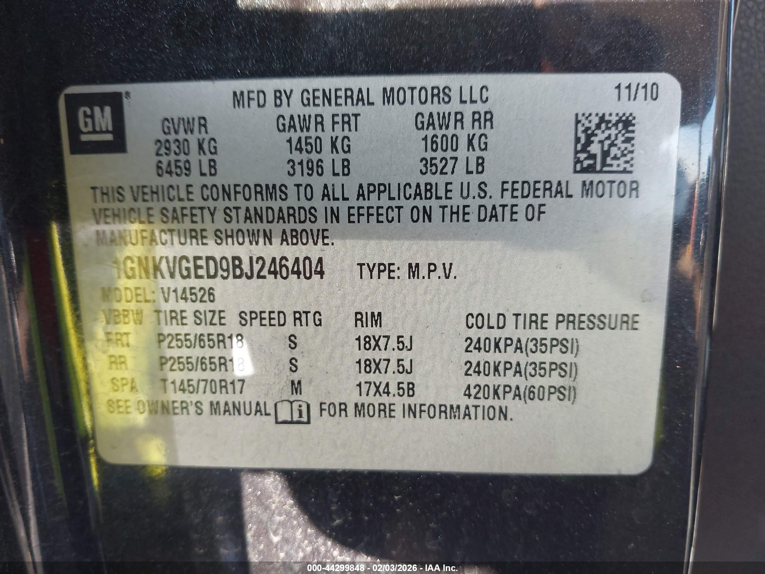 CHEVROLET TRAVERSE image 9