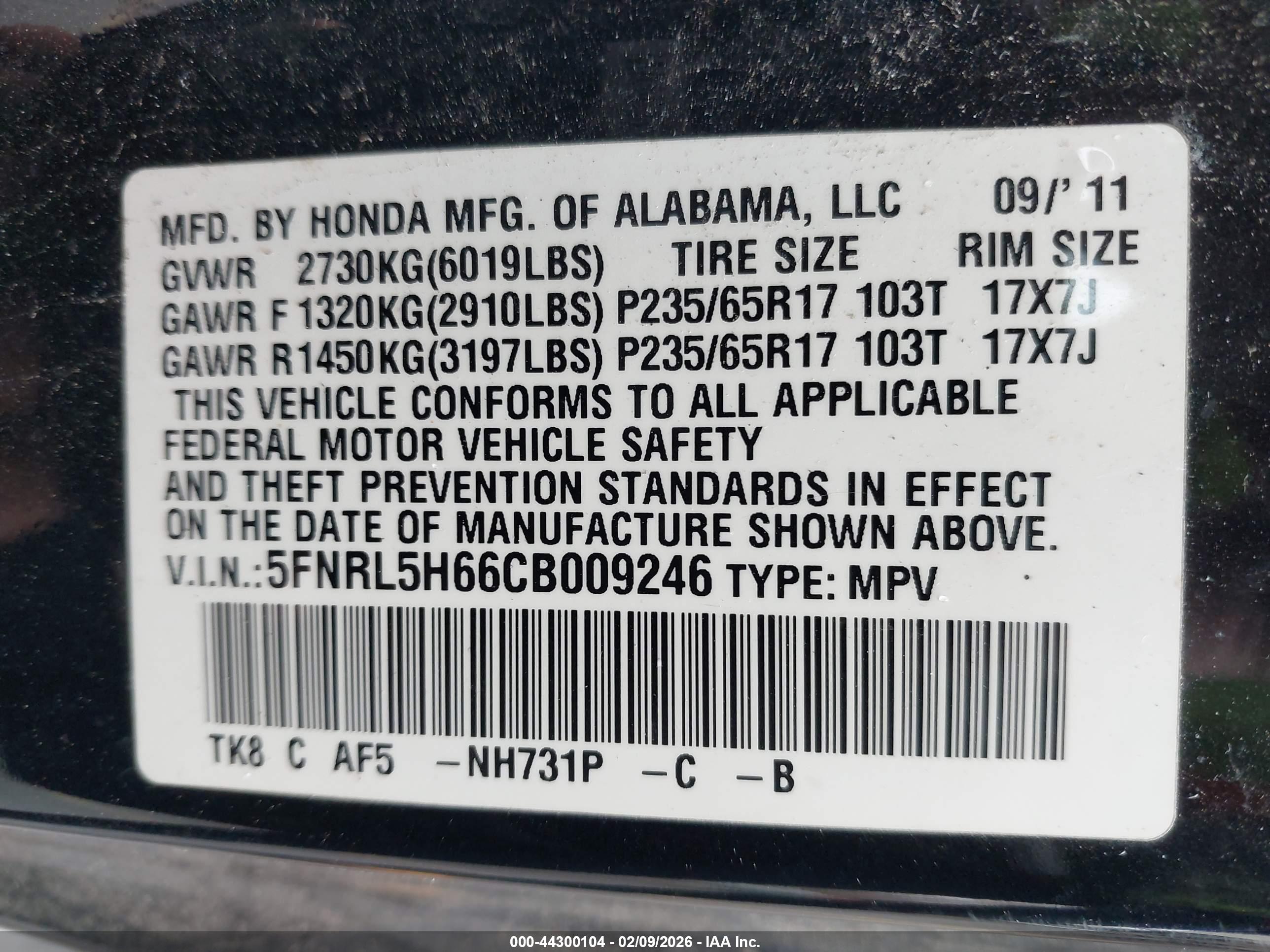HONDA ODYSSEY image 9