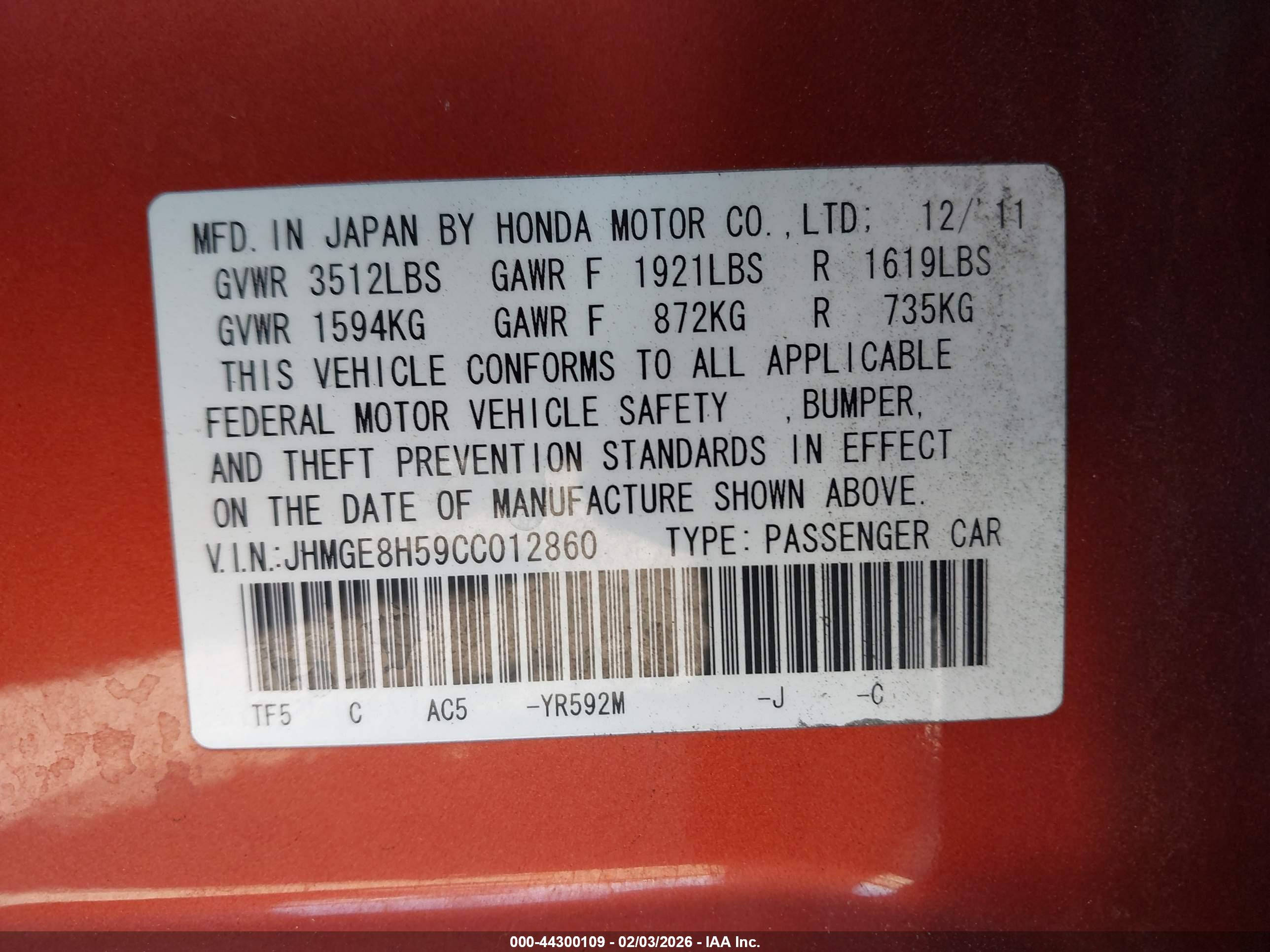 HONDA FIT image 9
