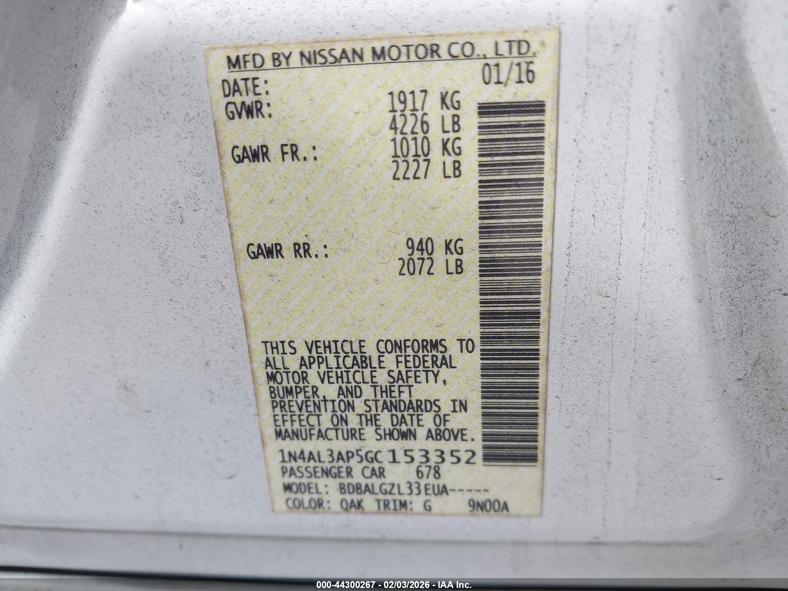 NISSAN ALTIMA image 9