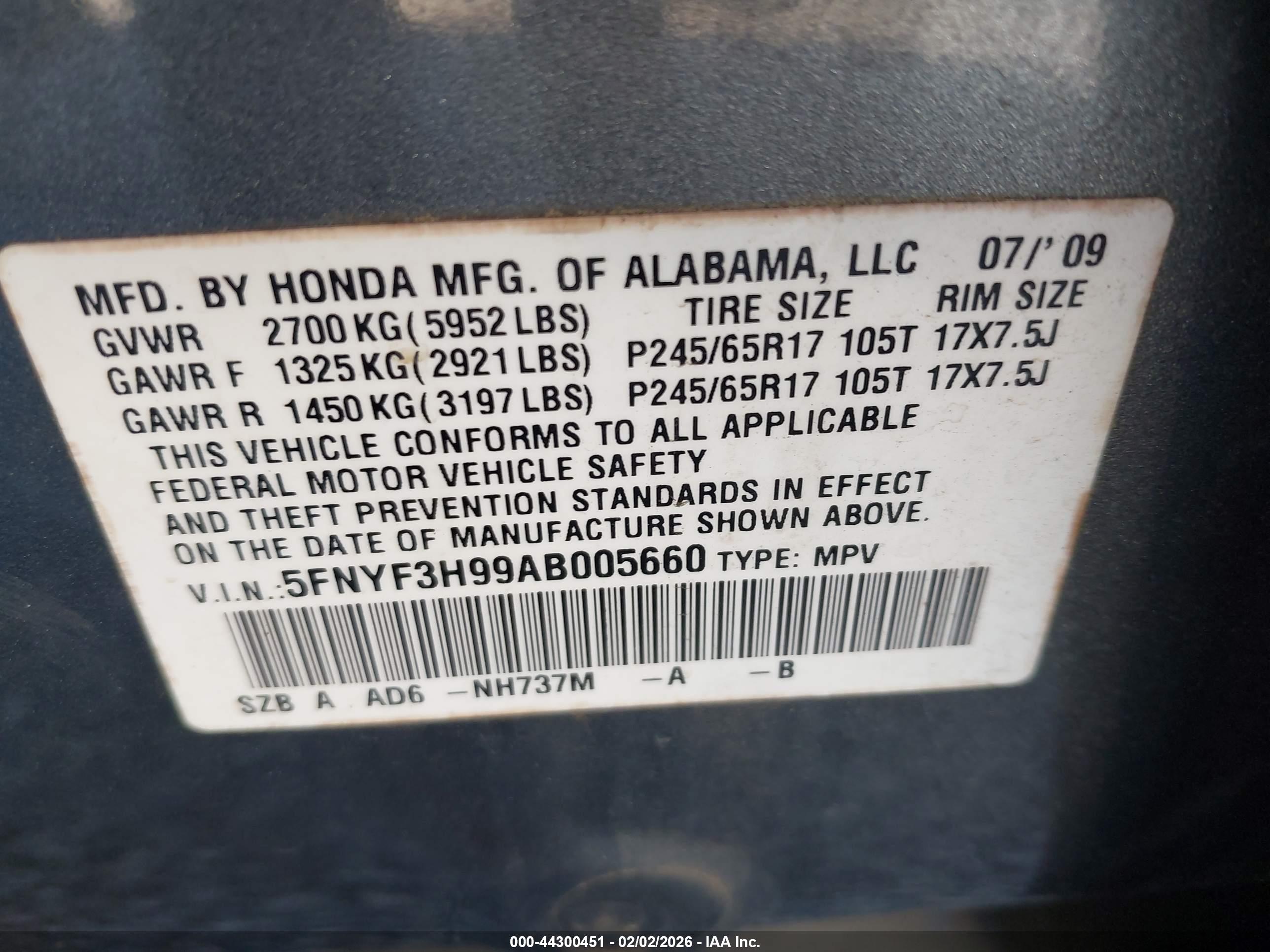 HONDA PILOT image 9