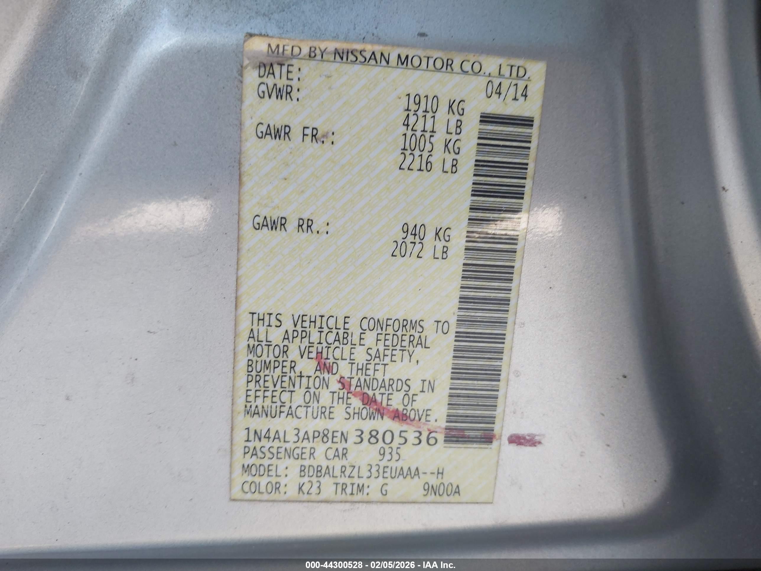 NISSAN ALTIMA image 9