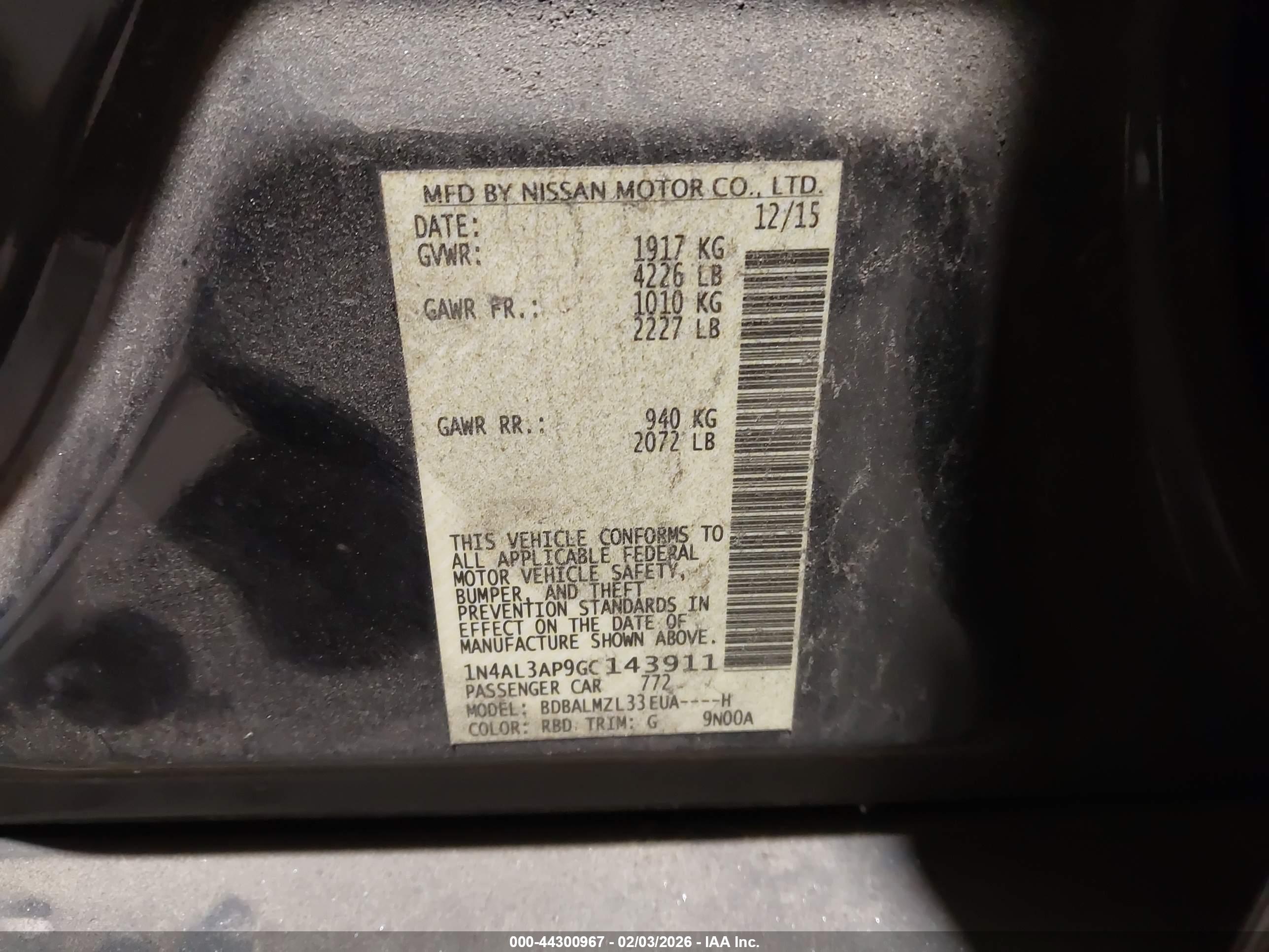 NISSAN ALTIMA image 9