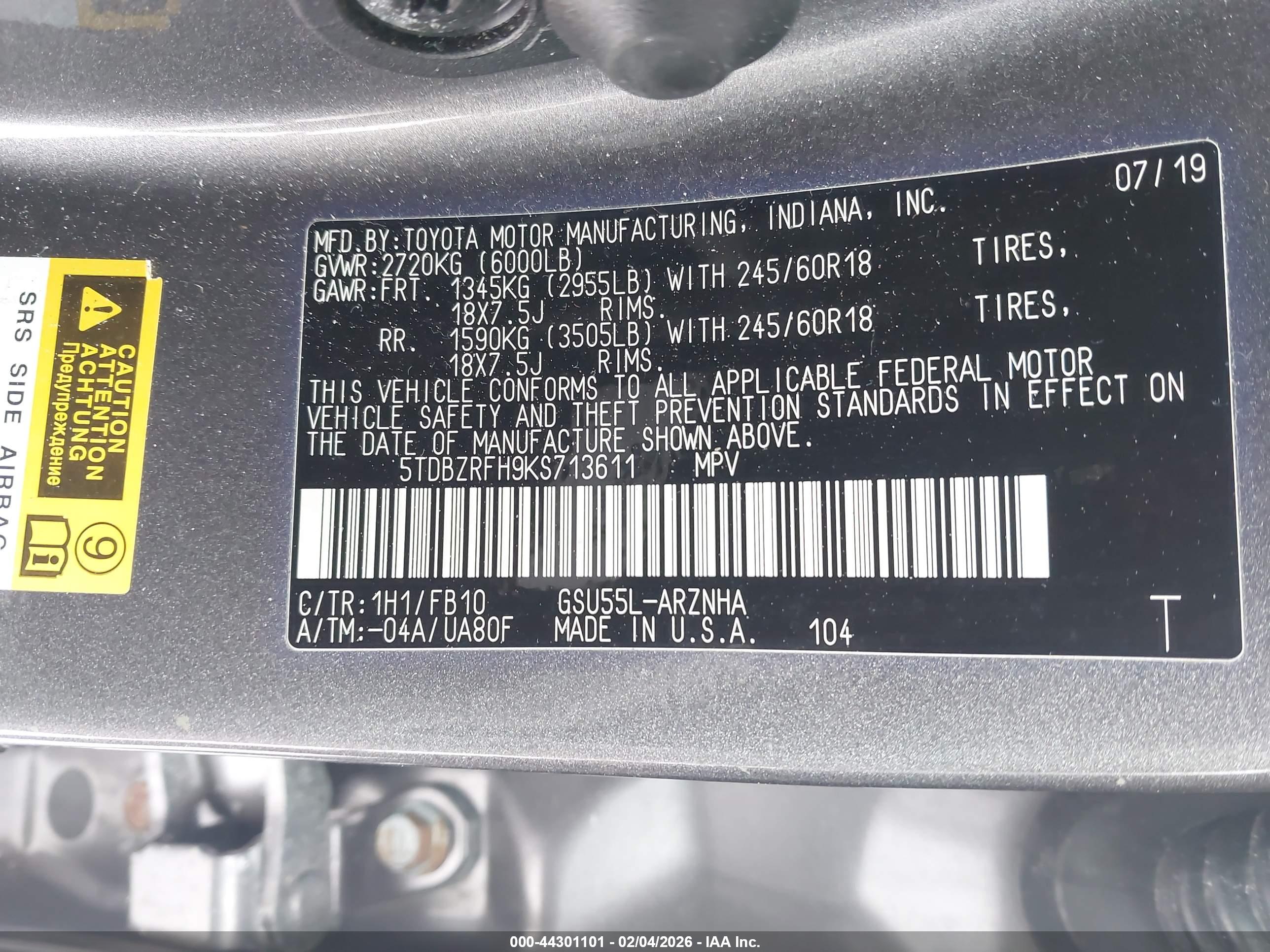 TOYOTA HIGHLANDER image 9