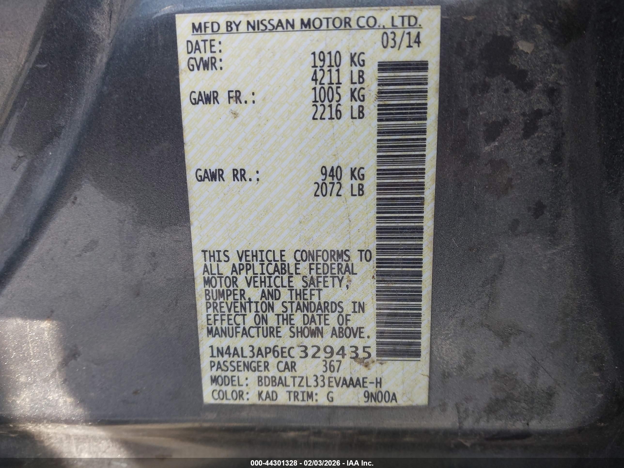 NISSAN ALTIMA image 9