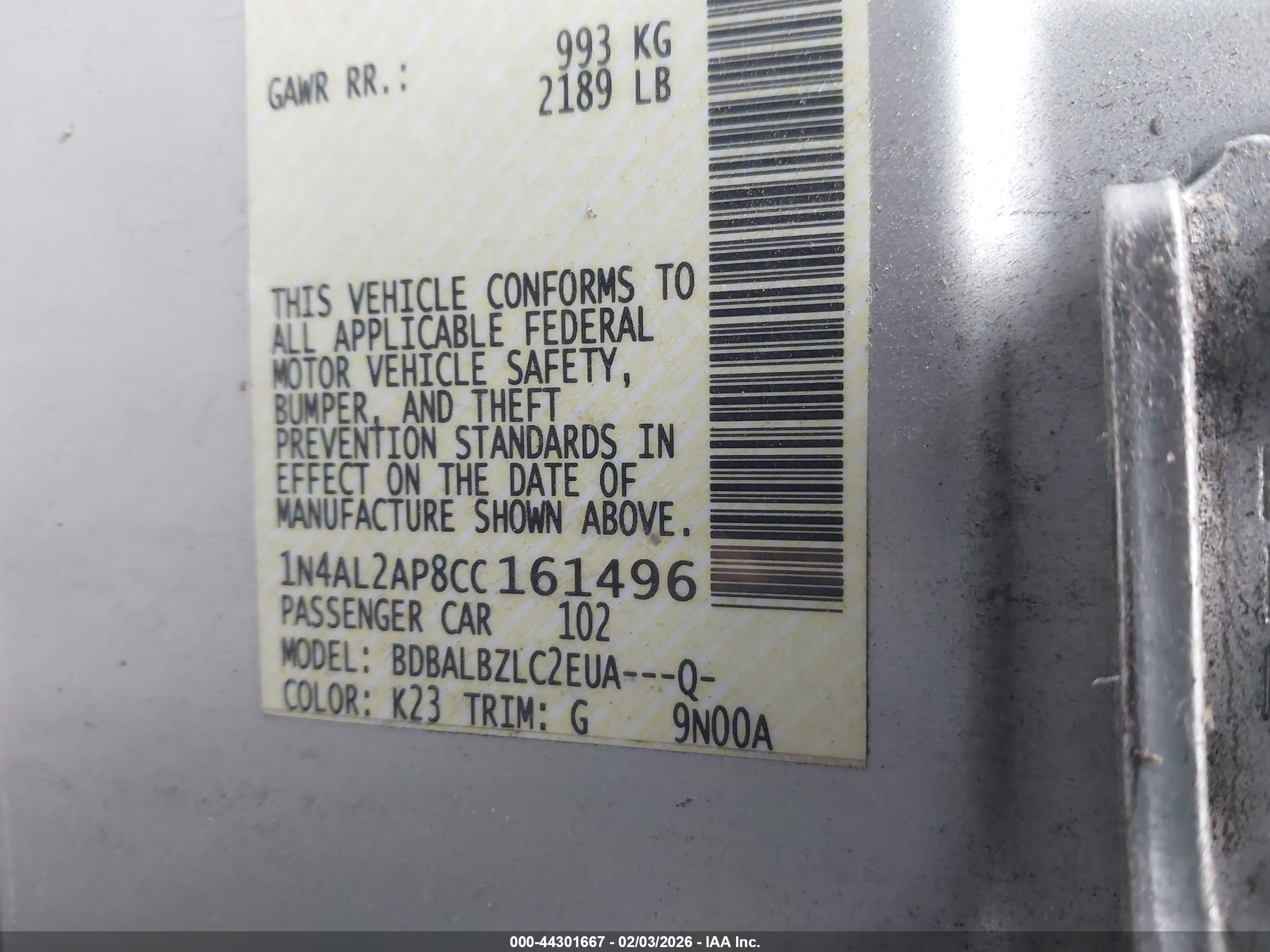 NISSAN ALTIMA image 9