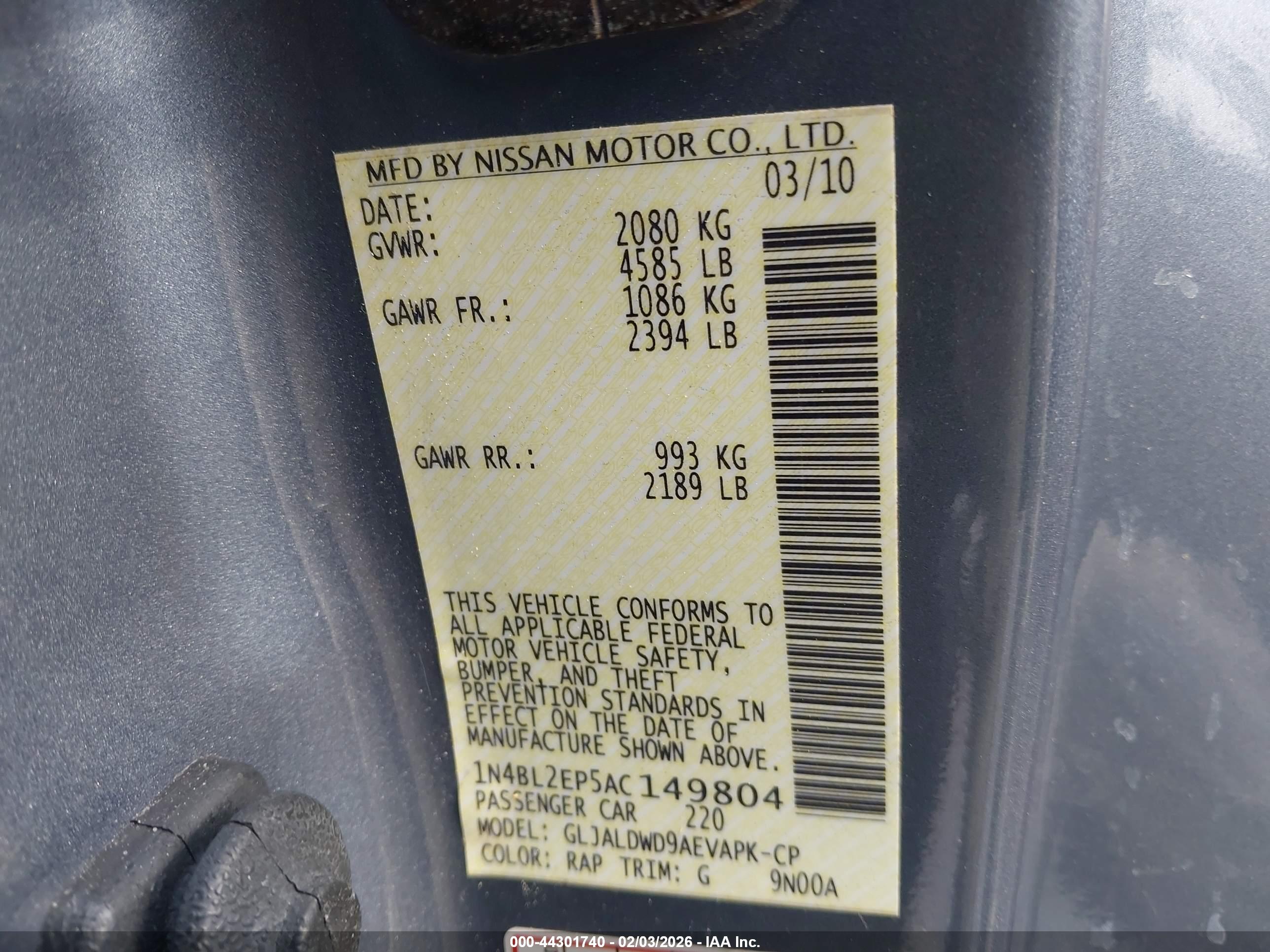 NISSAN ALTIMA image 9