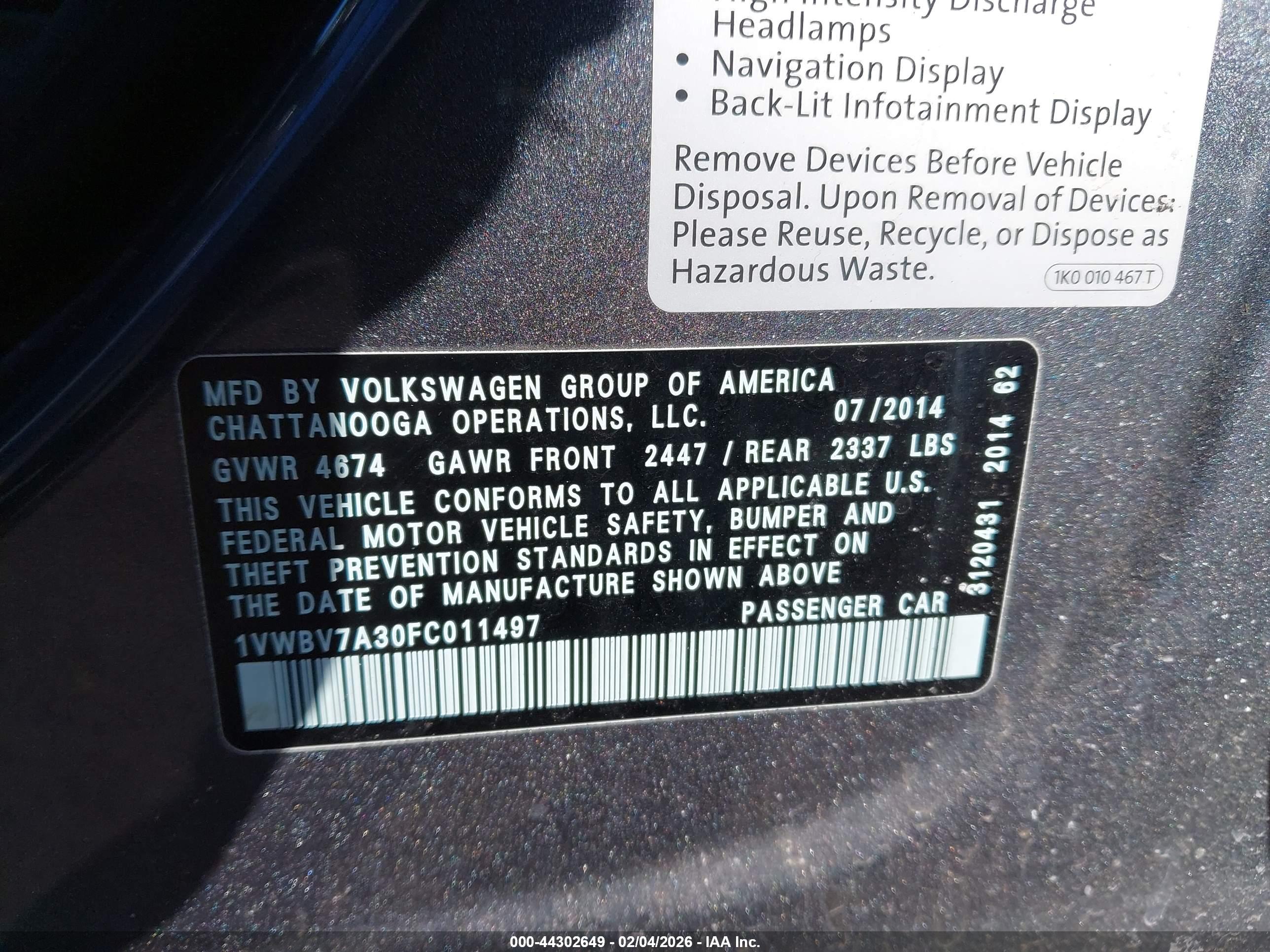 VOLKSWAGEN PASSAT image 9