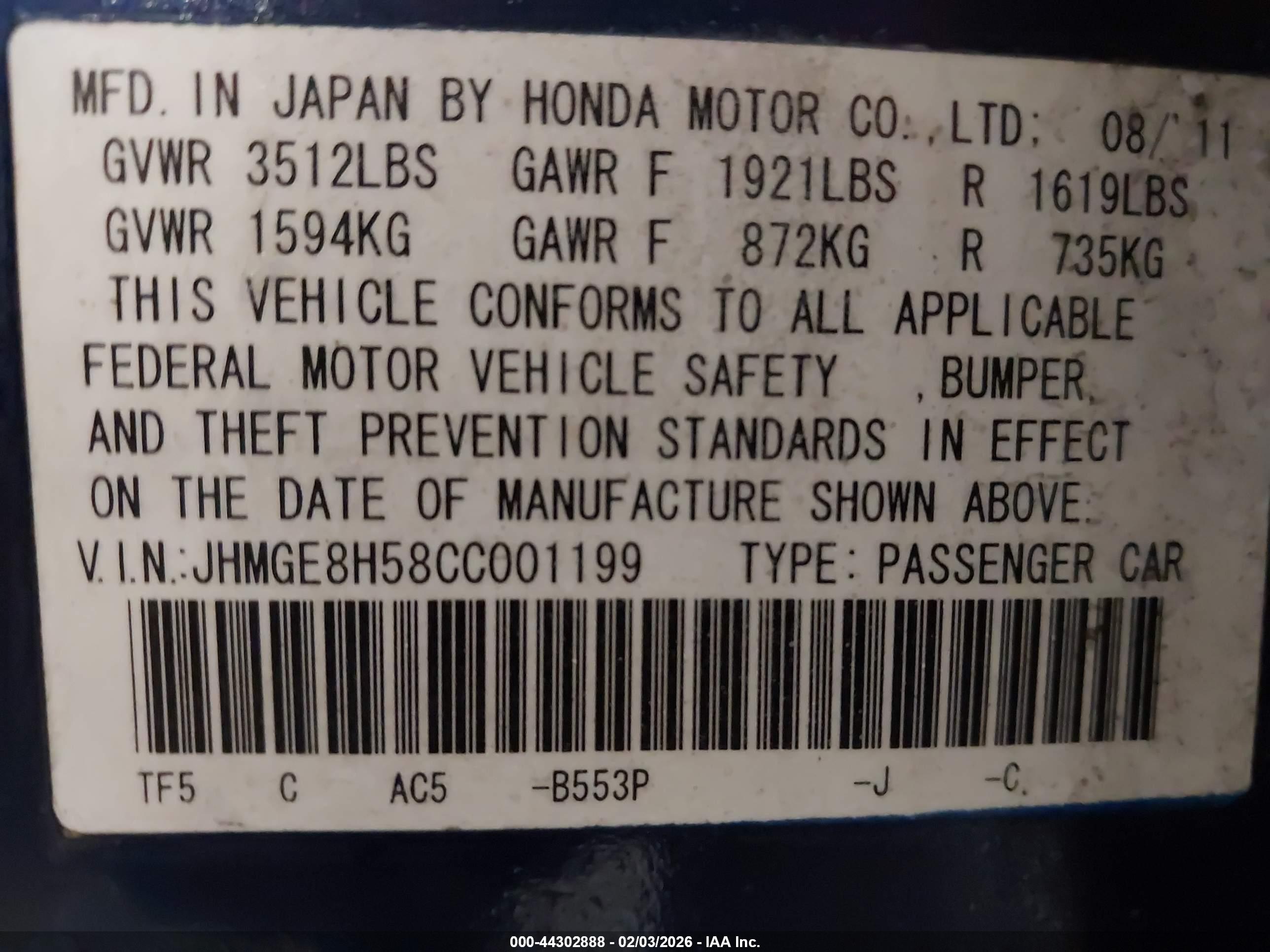 HONDA FIT image 9