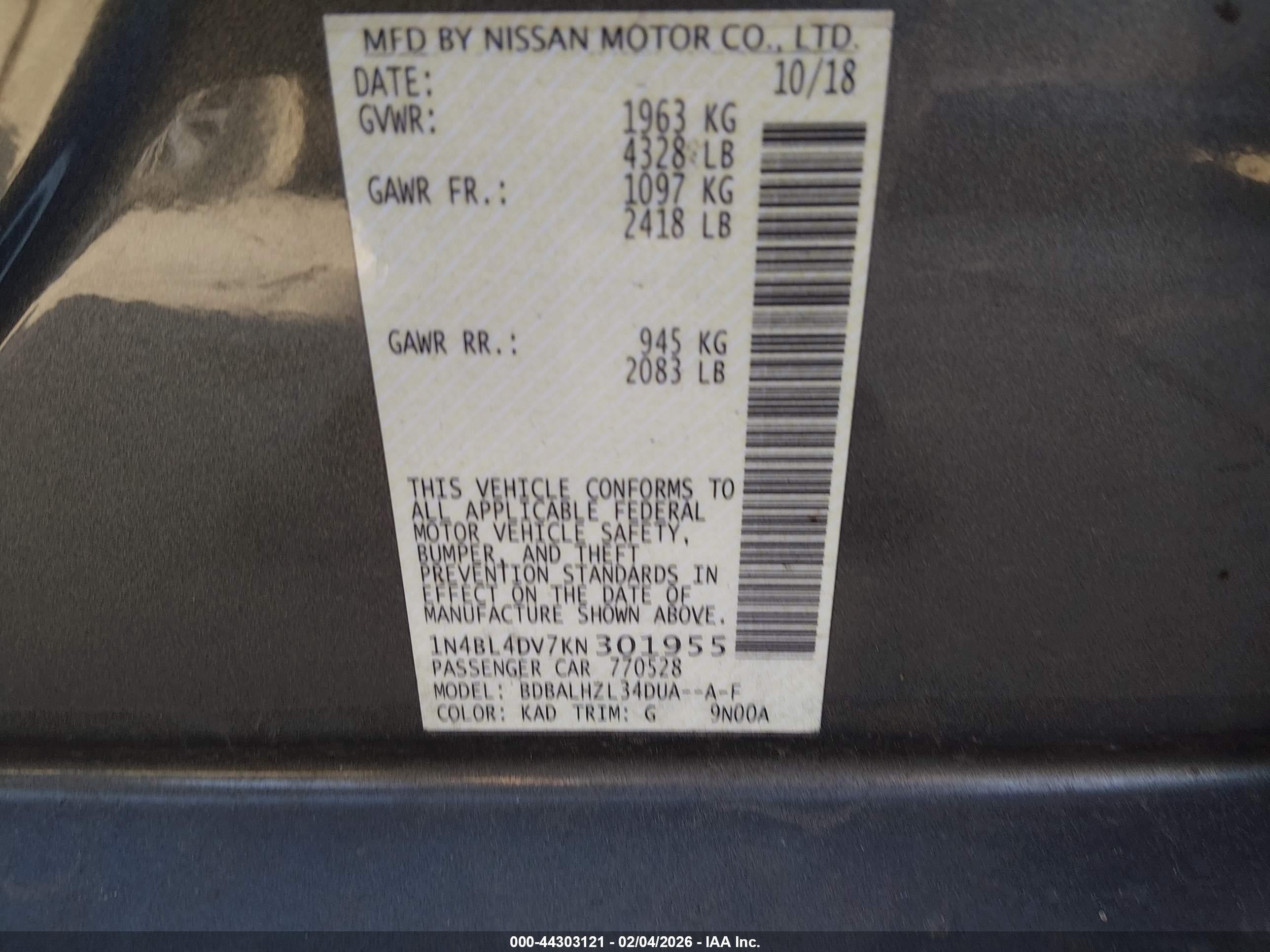 NISSAN ALTIMA image 9