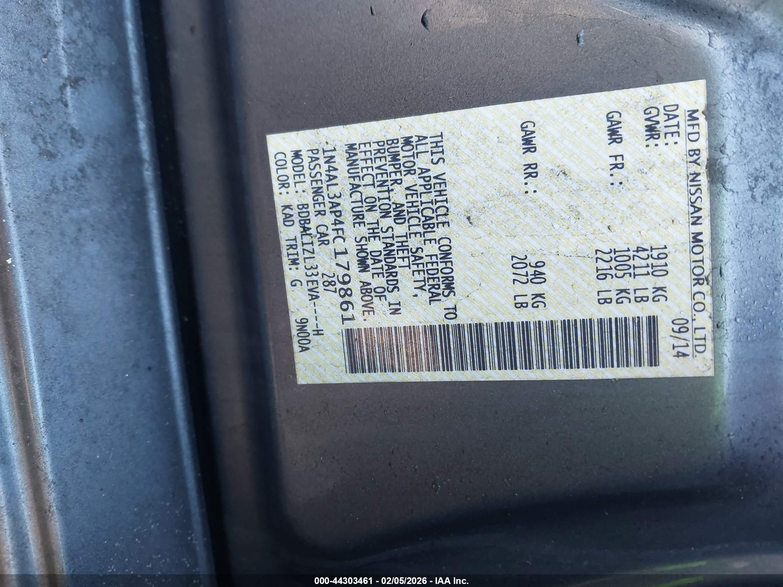 NISSAN ALTIMA image 9