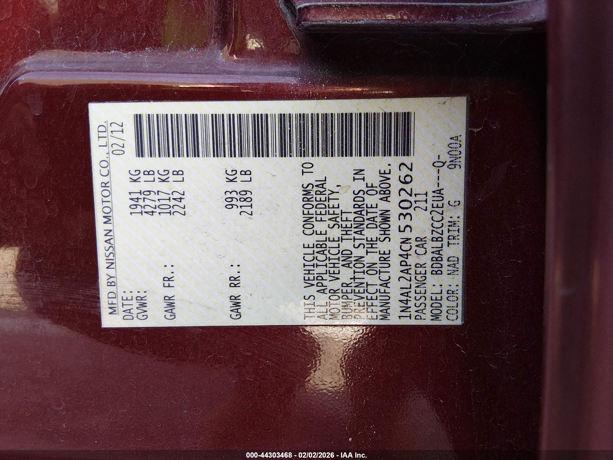 NISSAN ALTIMA image 9