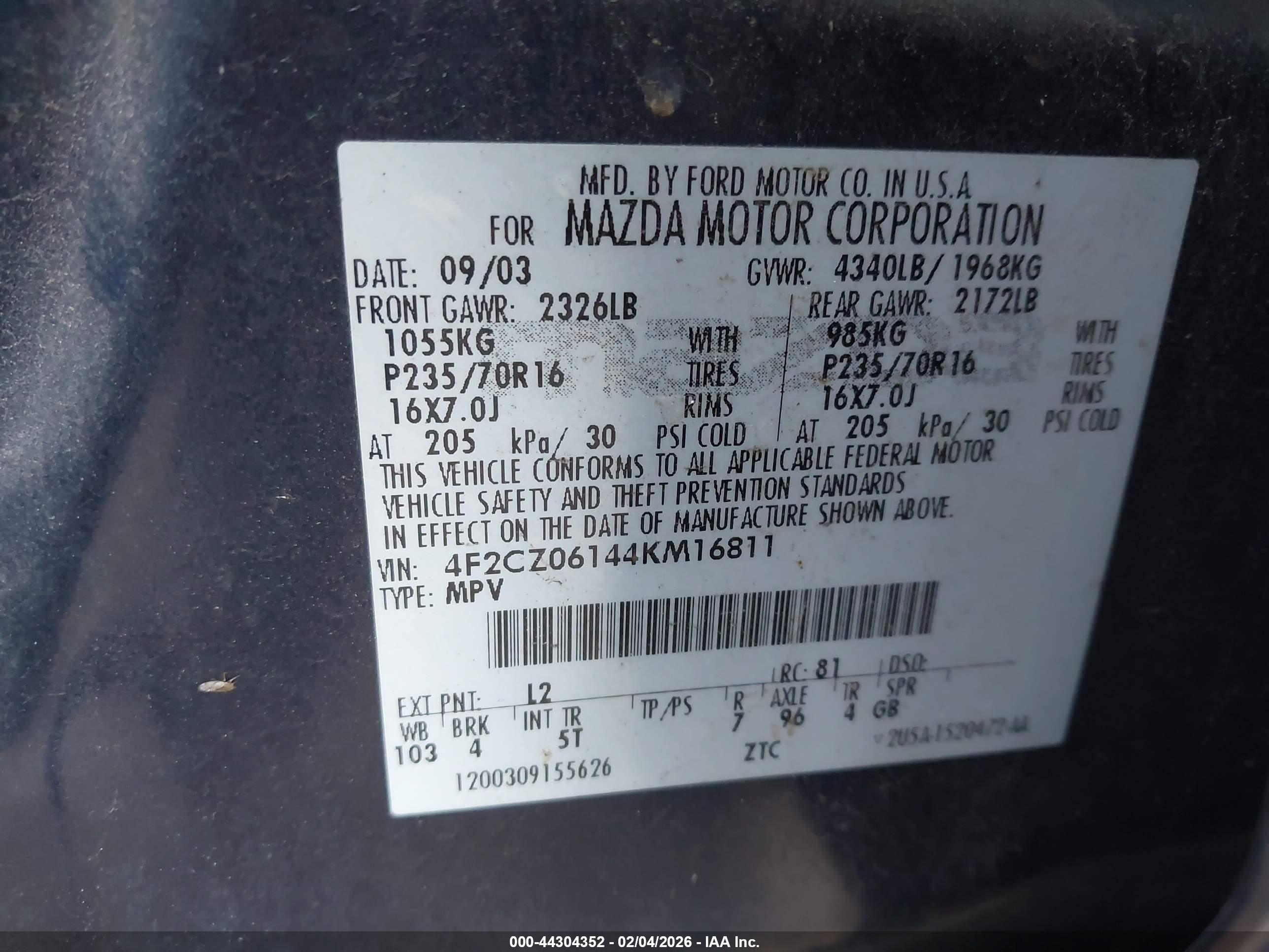 MAZDA TRIBUTE image 9