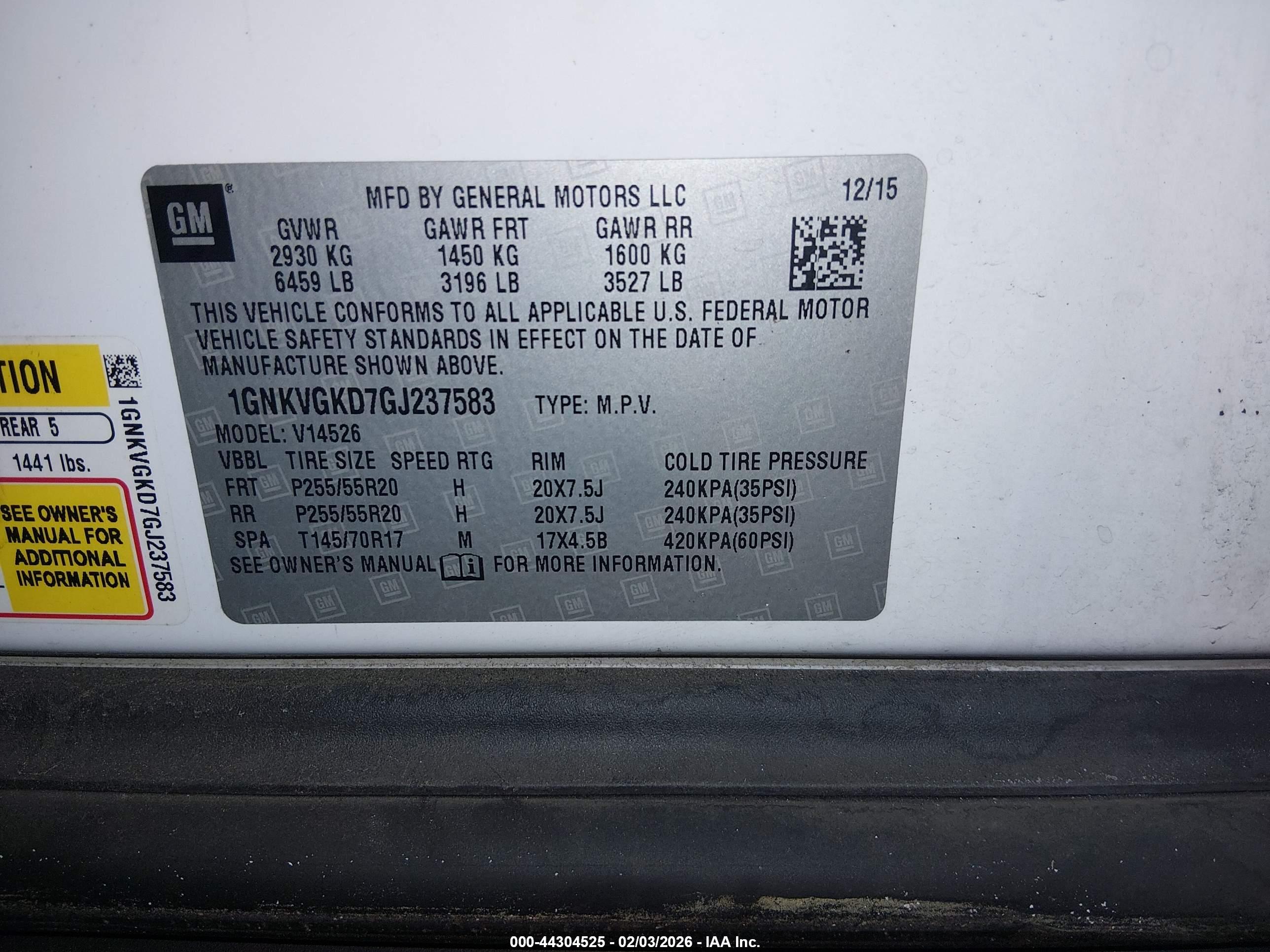 CHEVROLET TRAVERSE image 9