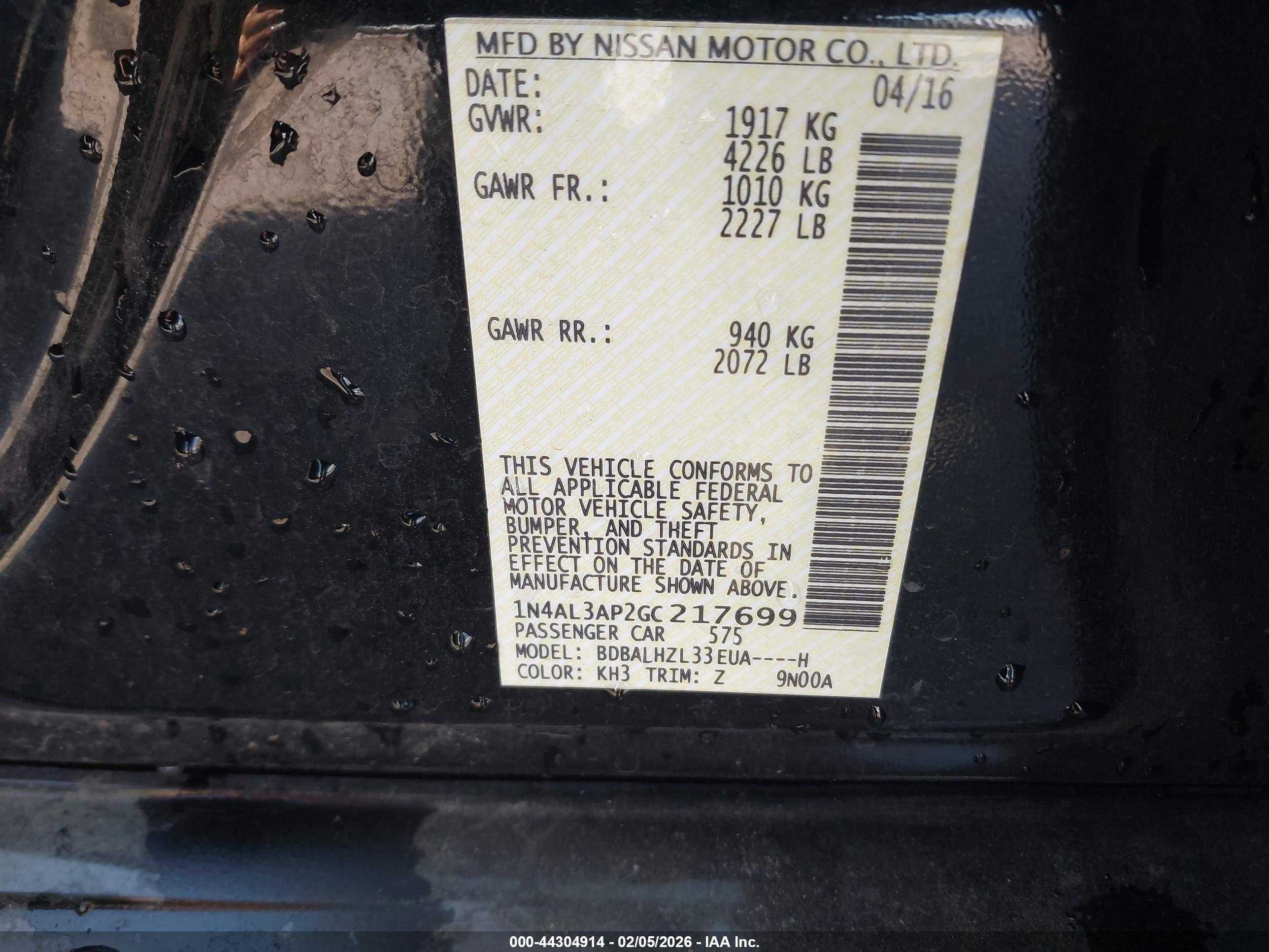 NISSAN ALTIMA image 9