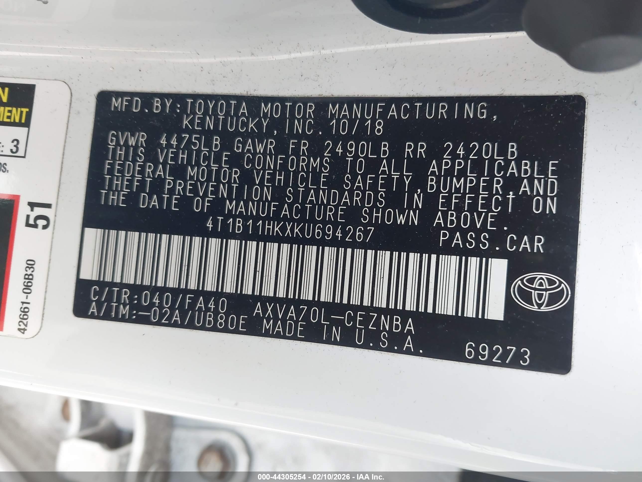 TOYOTA CAMRY image 9