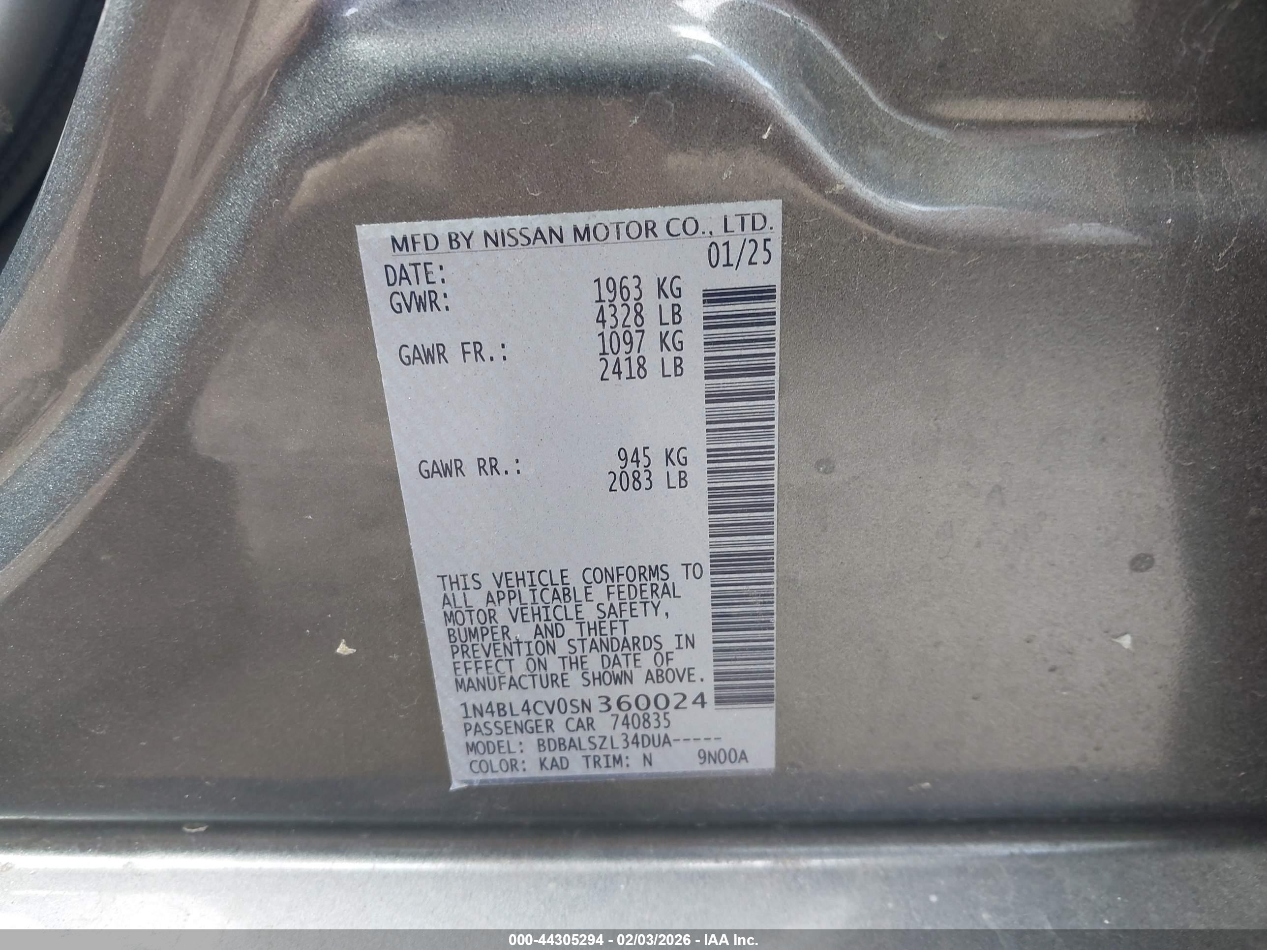 NISSAN ALTIMA image 9