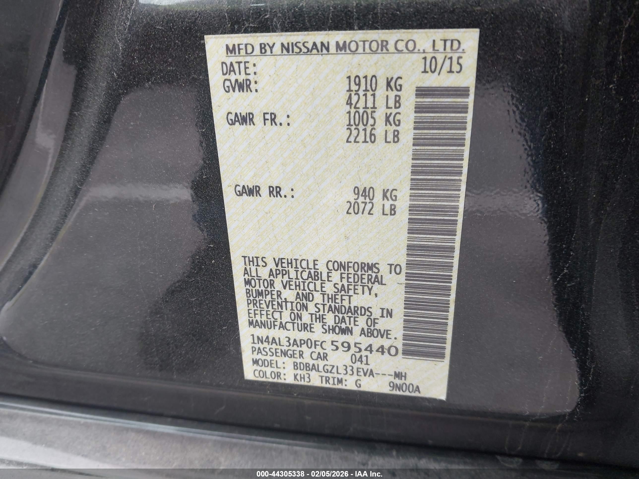 NISSAN ALTIMA image 9