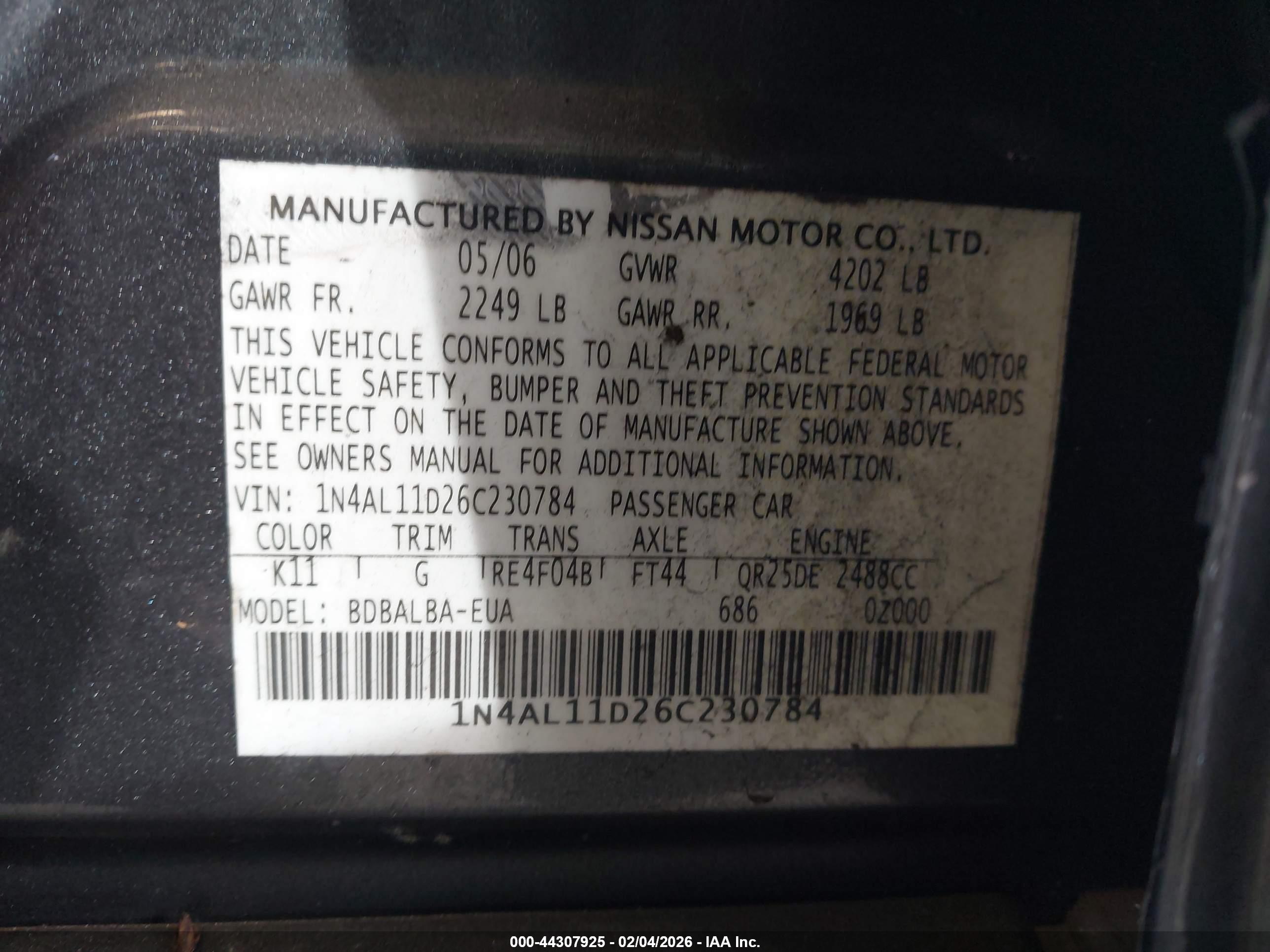 NISSAN ALTIMA image 9