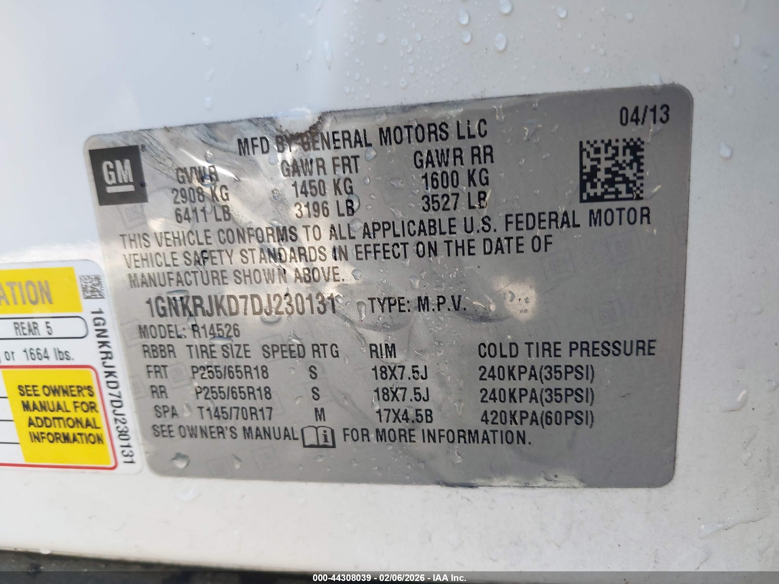 CHEVROLET TRAVERSE image 9