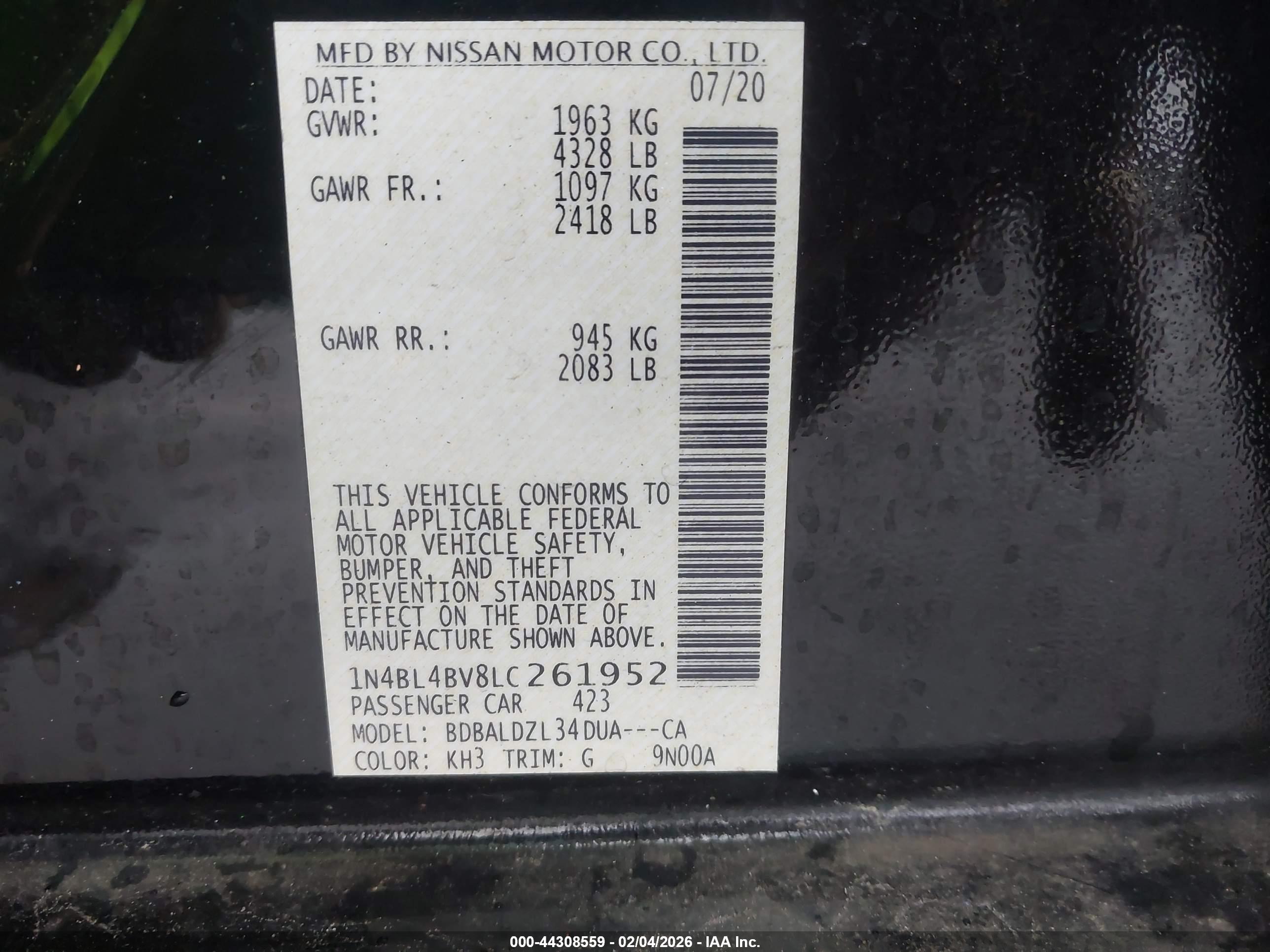NISSAN ALTIMA image 9
