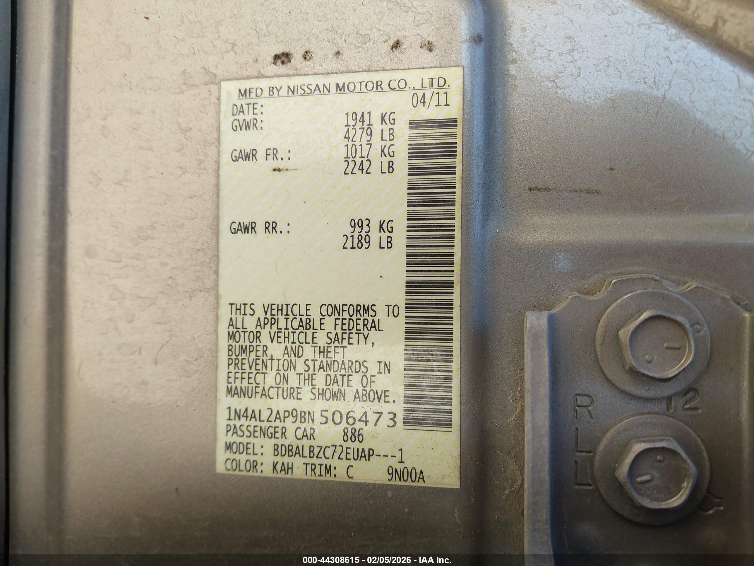 NISSAN ALTIMA image 9