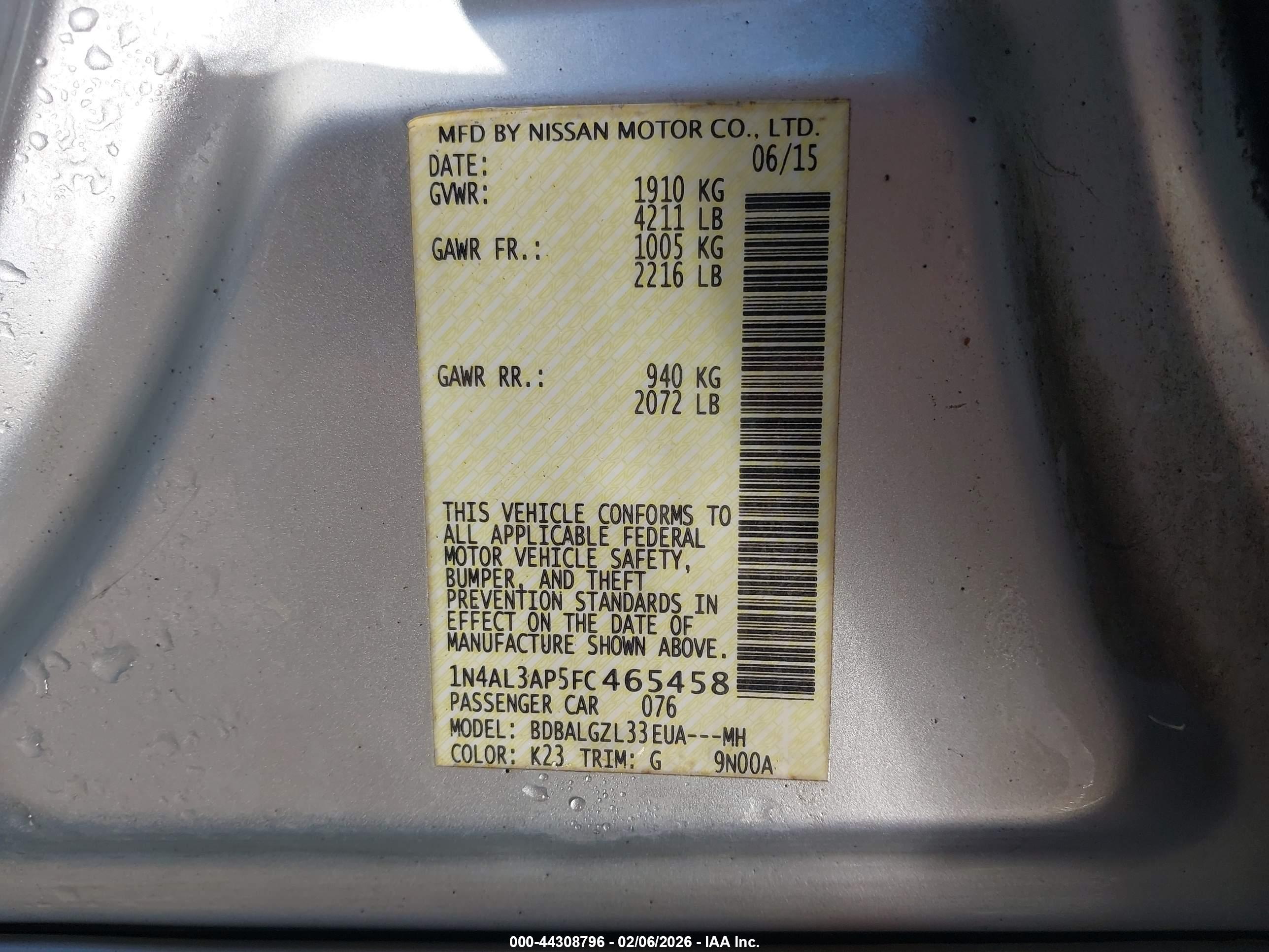NISSAN ALTIMA image 9