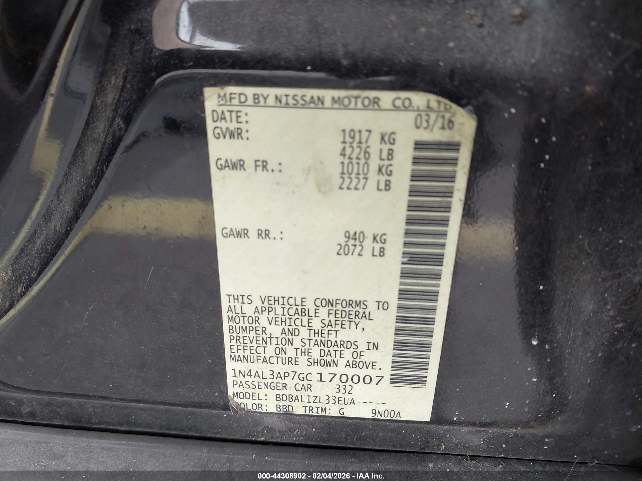NISSAN ALTIMA image 9