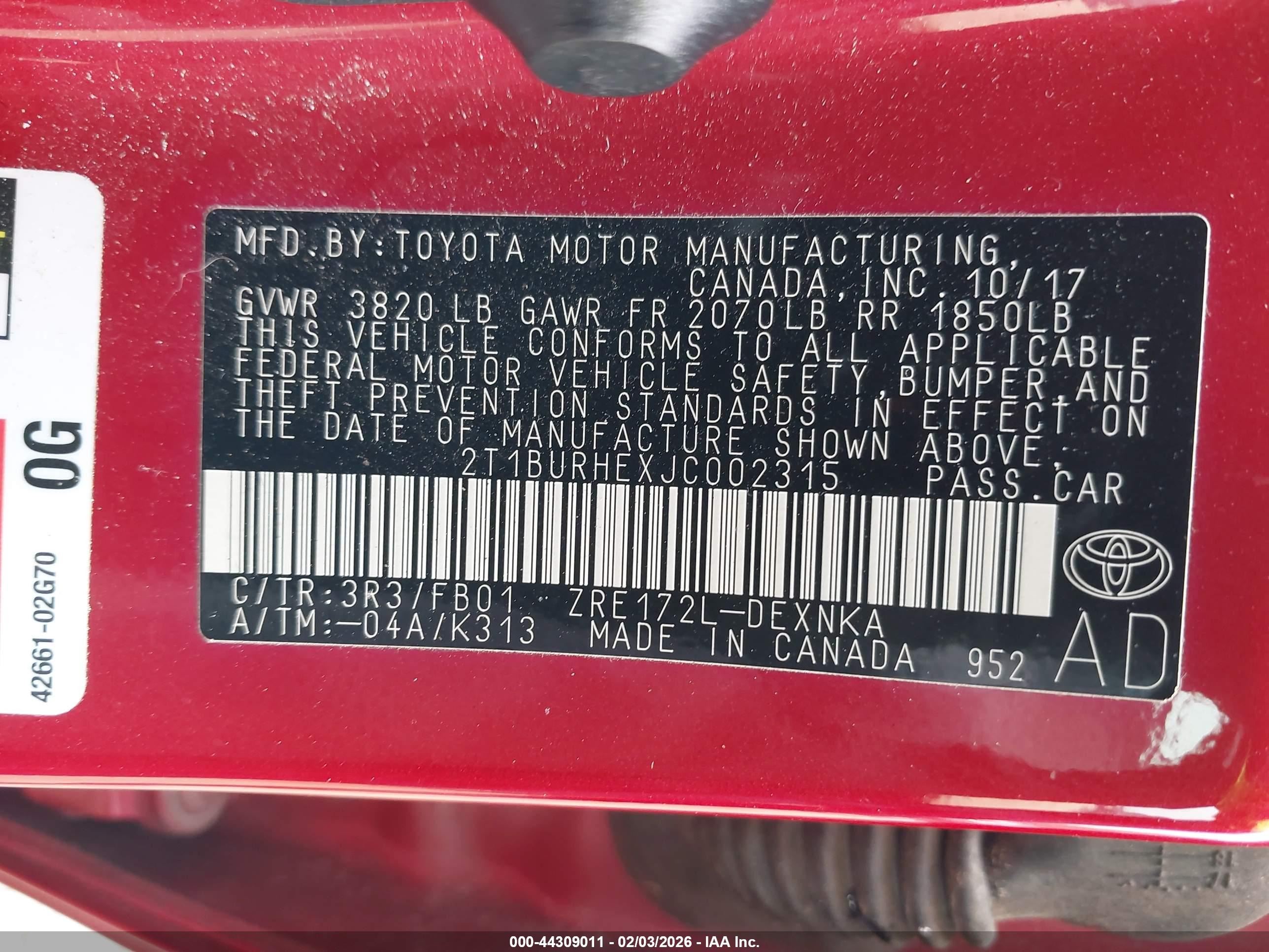 TOYOTA COROLLA image 9