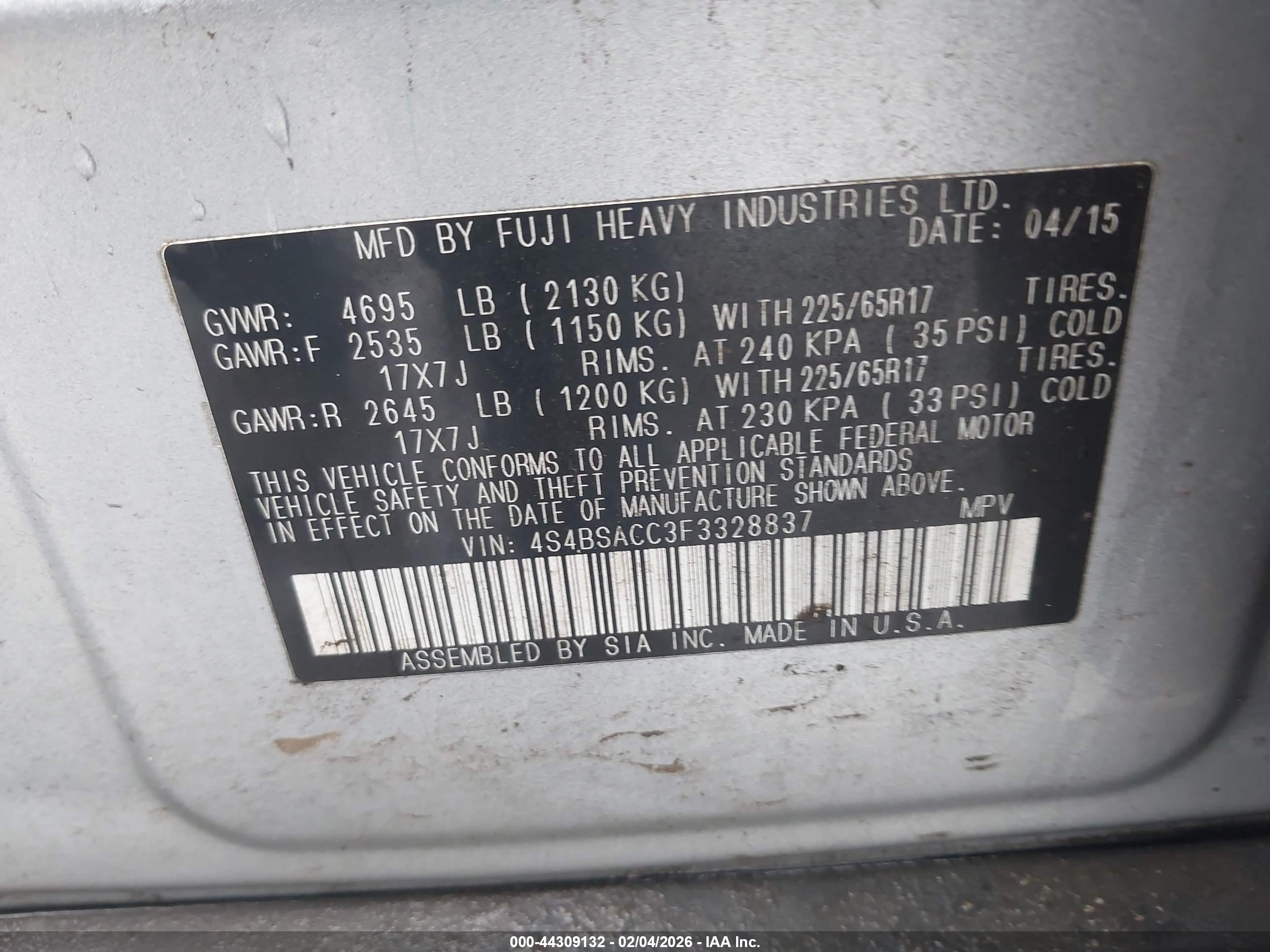 SUBARU OUTBACK image 9