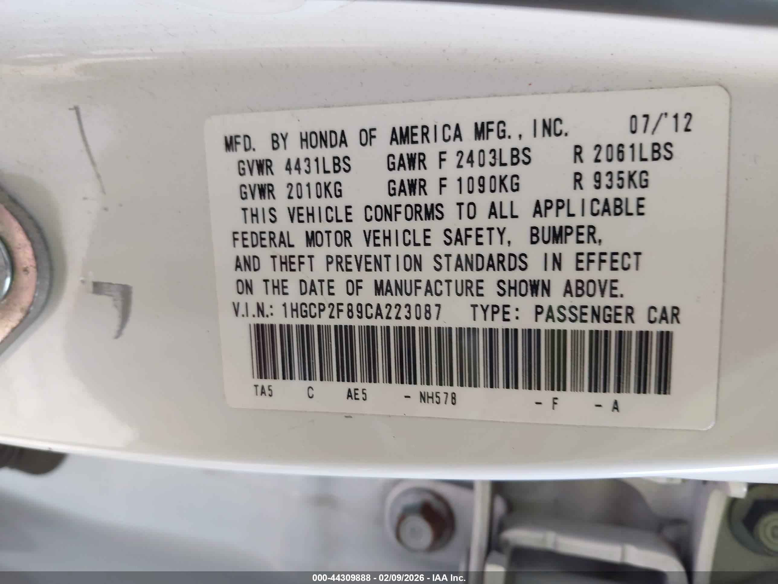 HONDA ACCORD image 9