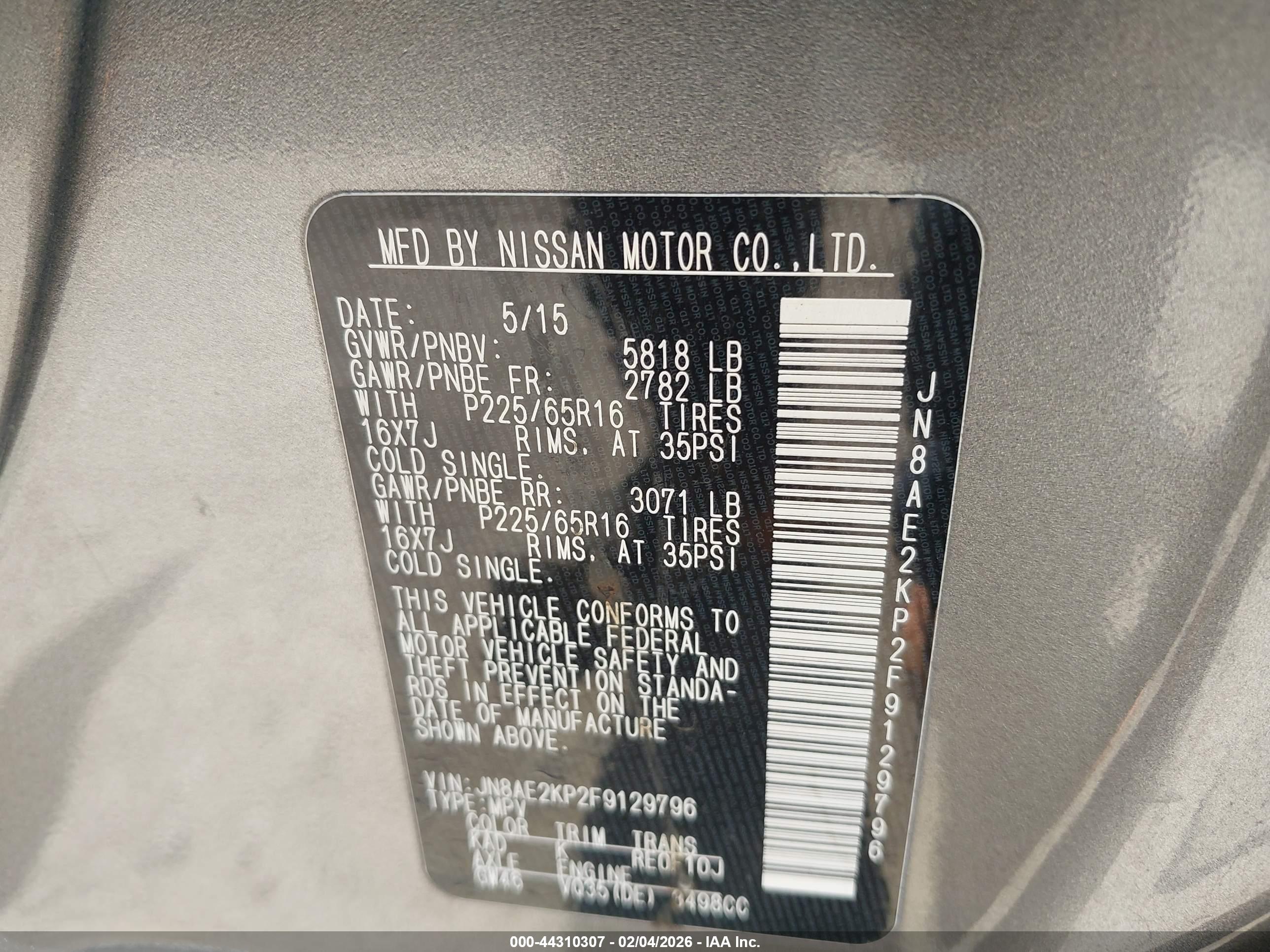 NISSAN QUEST image 9