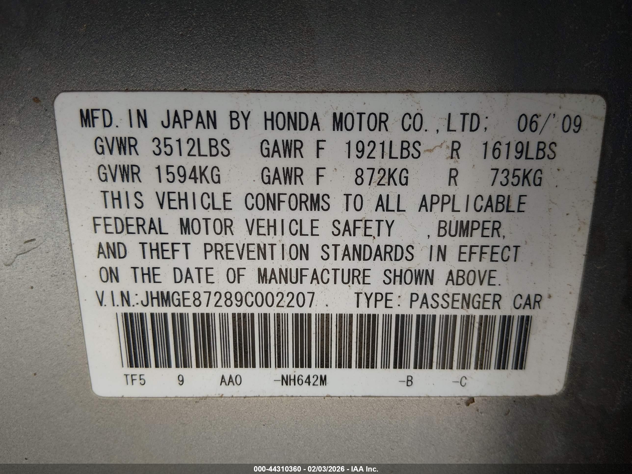 HONDA FIT image 9