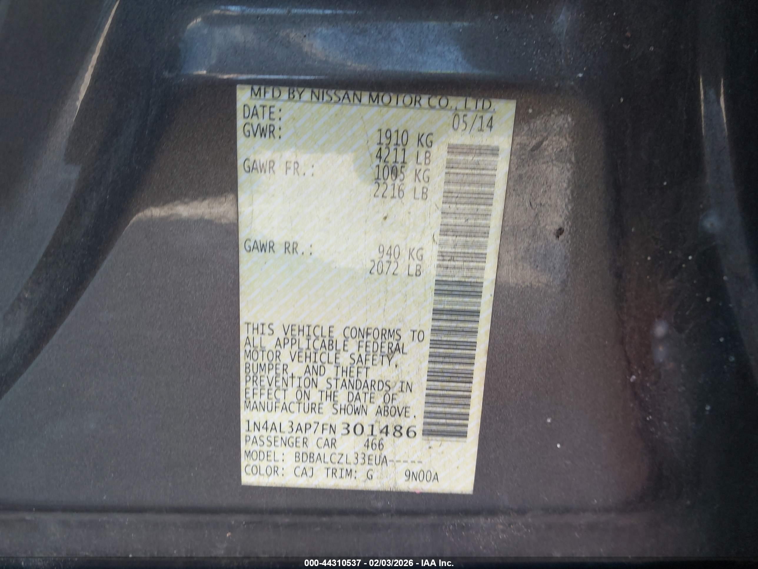 NISSAN ALTIMA image 9