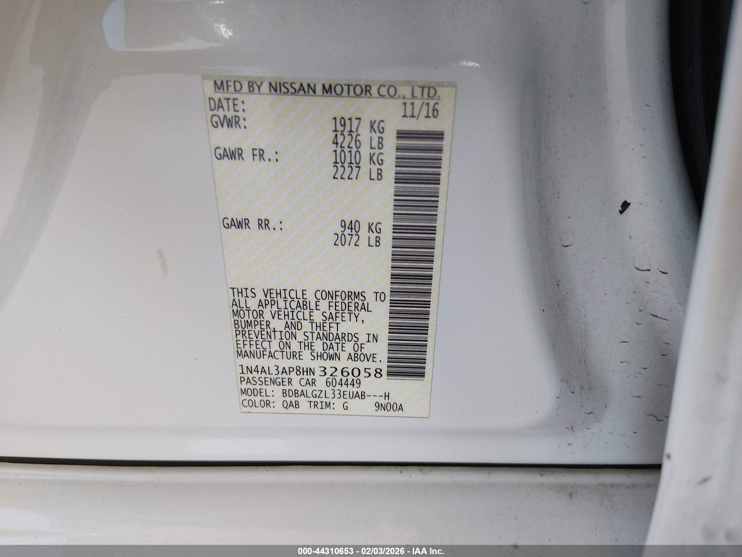 NISSAN ALTIMA image 9