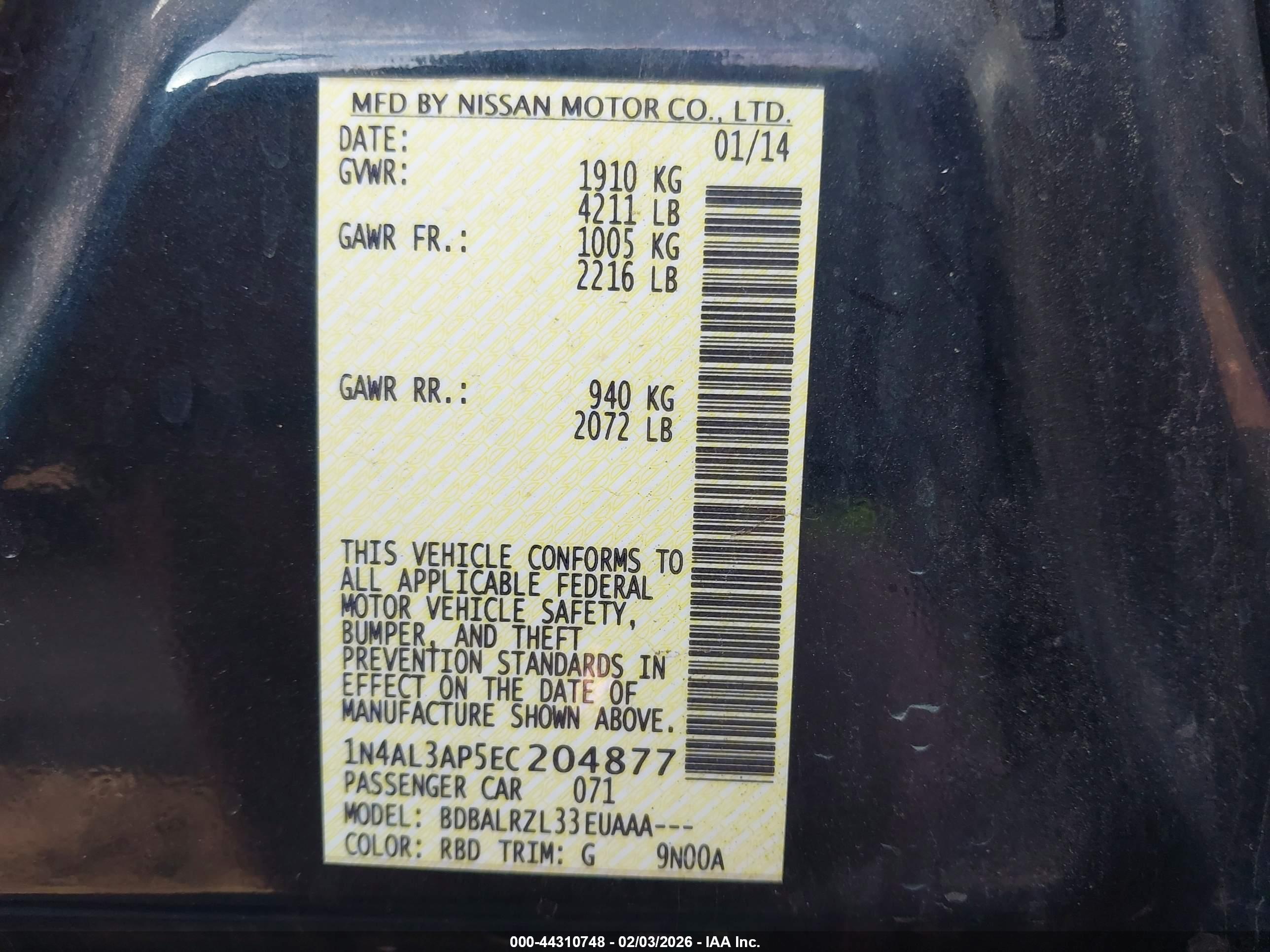 NISSAN ALTIMA image 9
