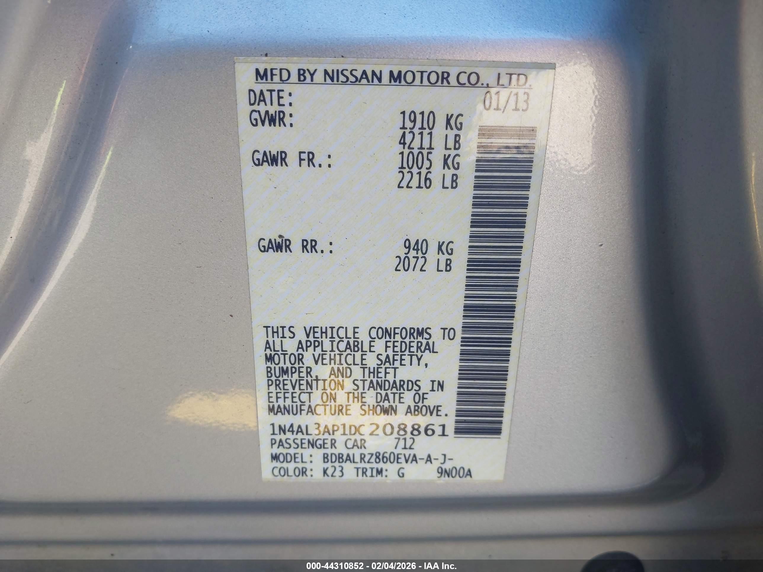 NISSAN ALTIMA image 9