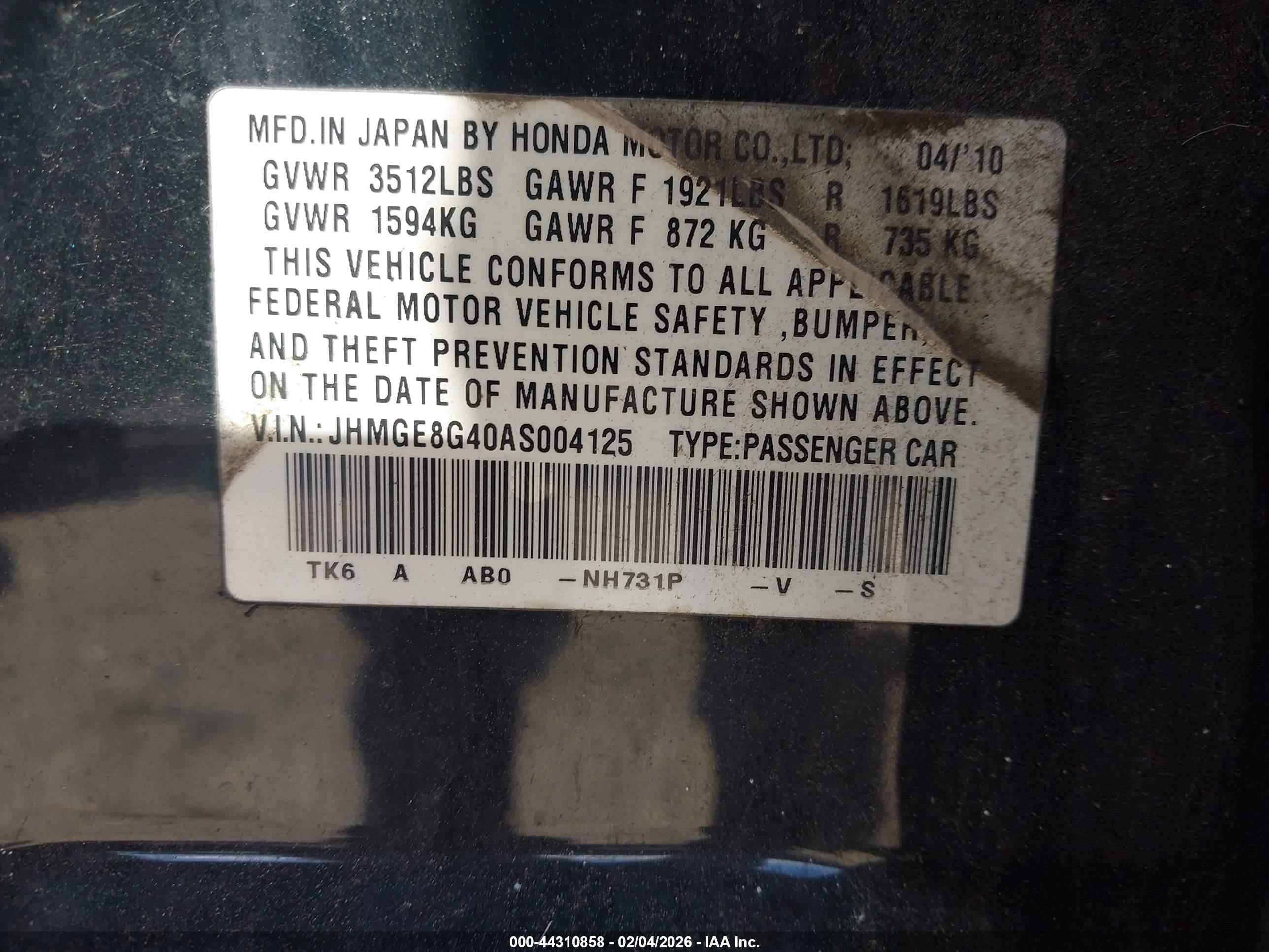 HONDA FIT image 9