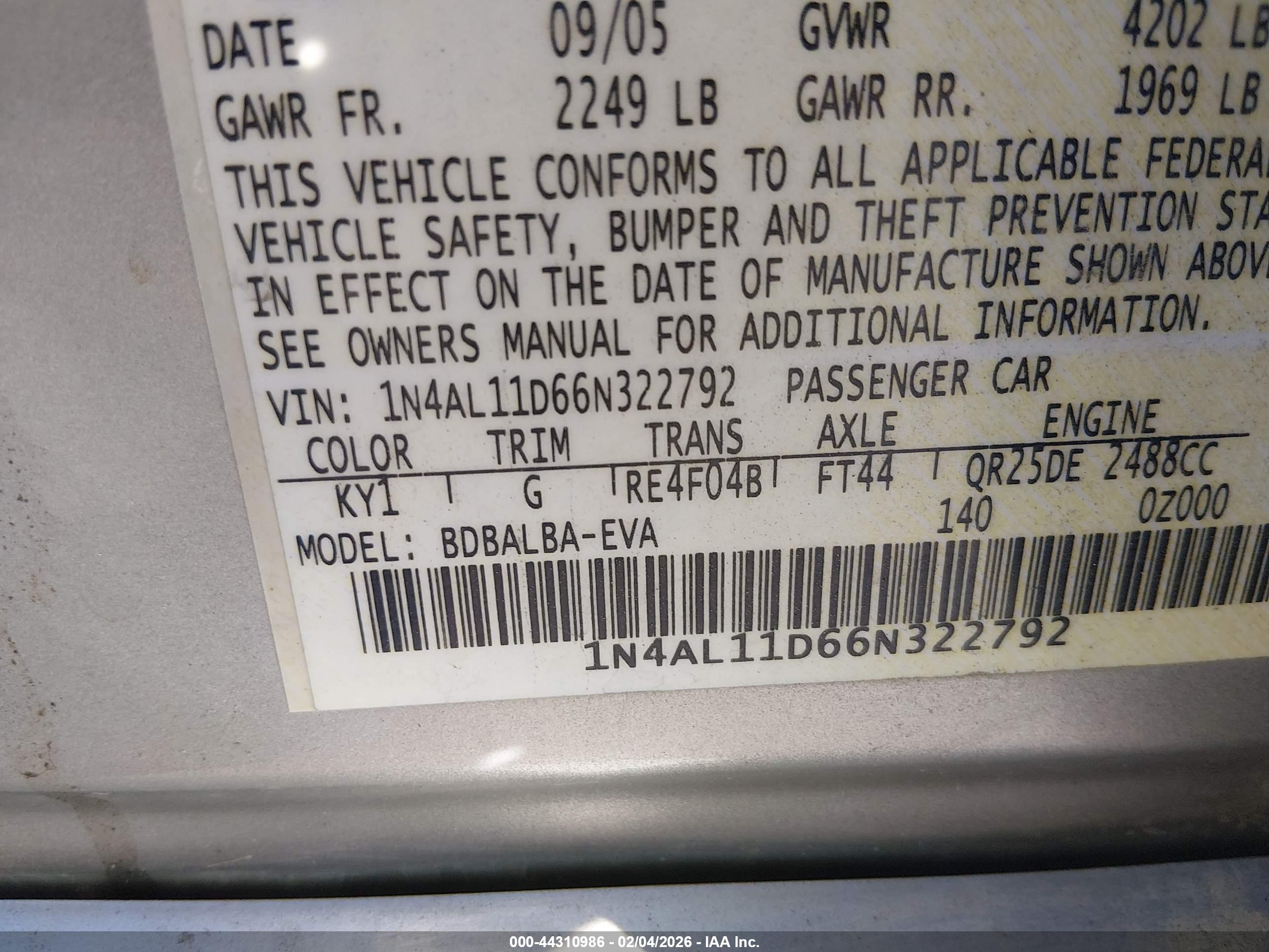 NISSAN ALTIMA image 9