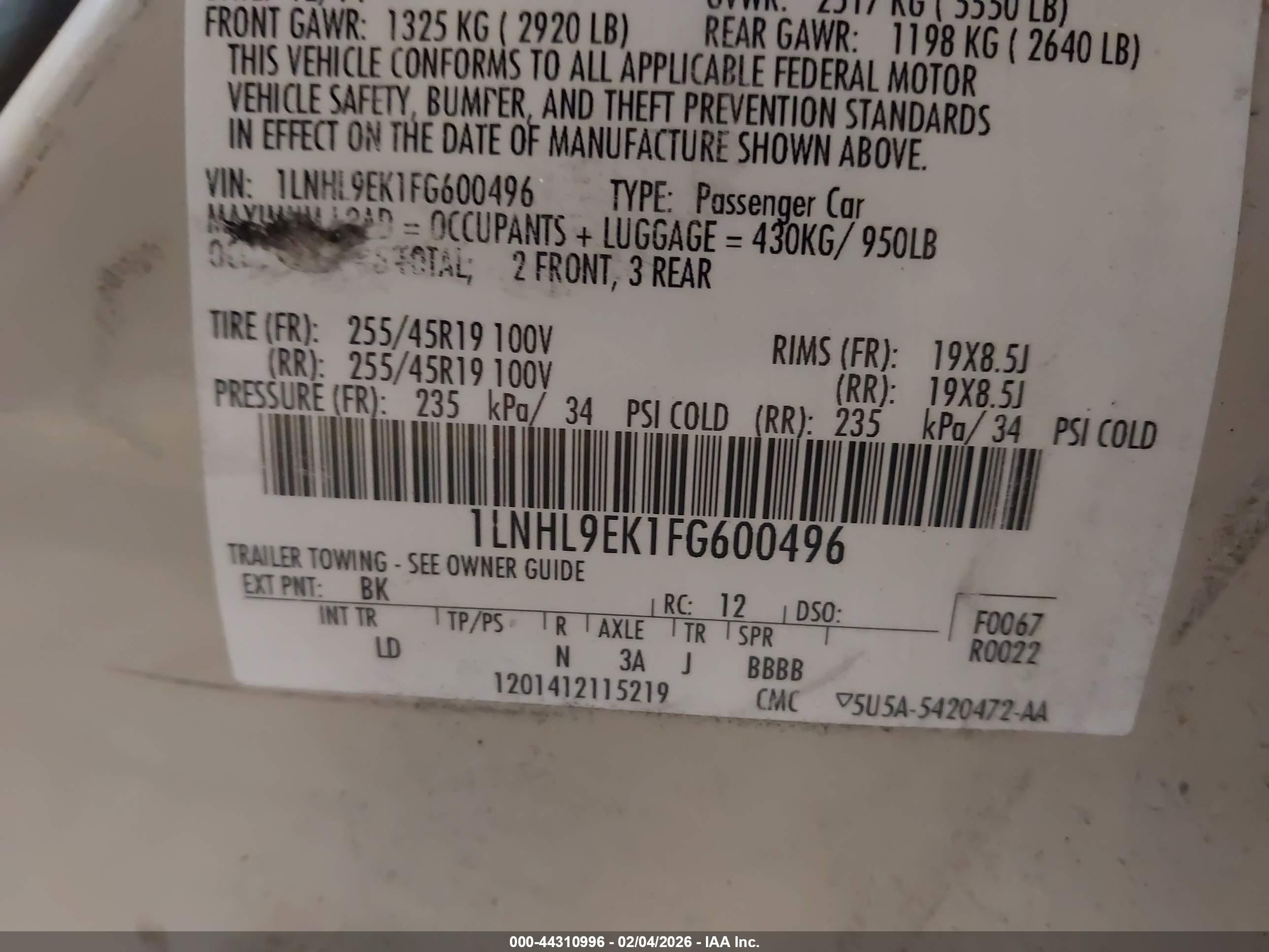 LINCOLN MKS image 9