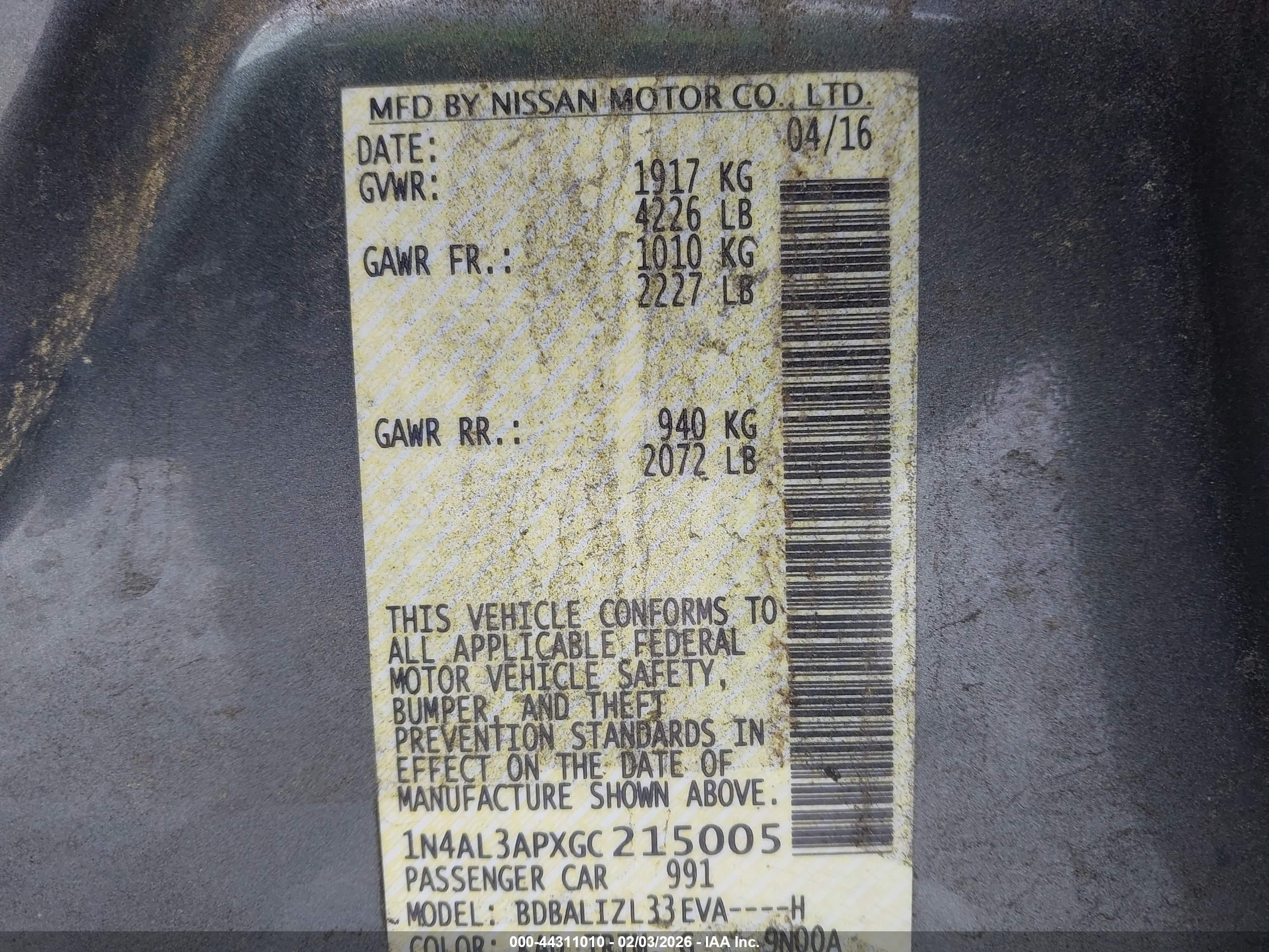 NISSAN ALTIMA image 9
