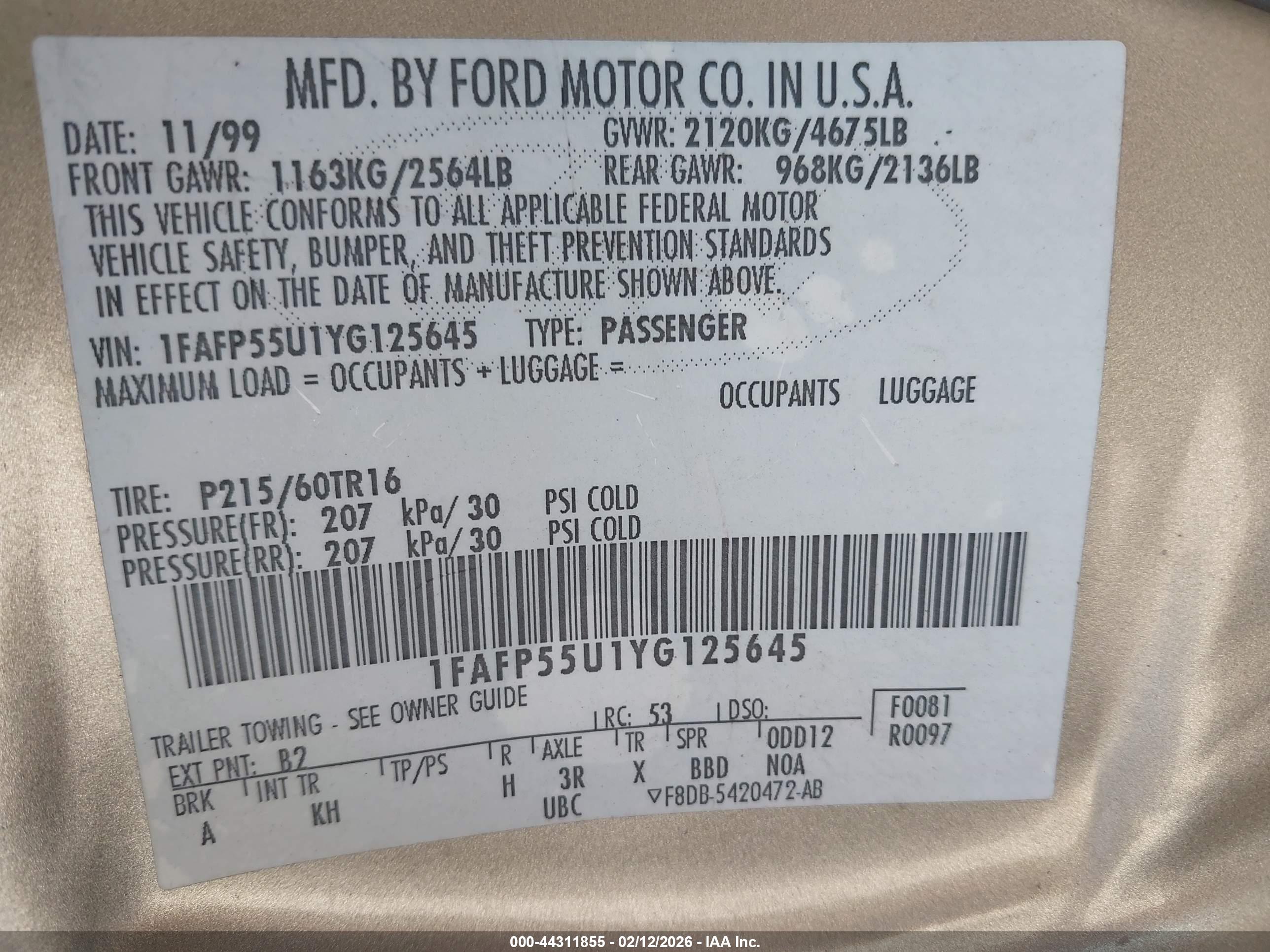 FORD TAURUS image 9