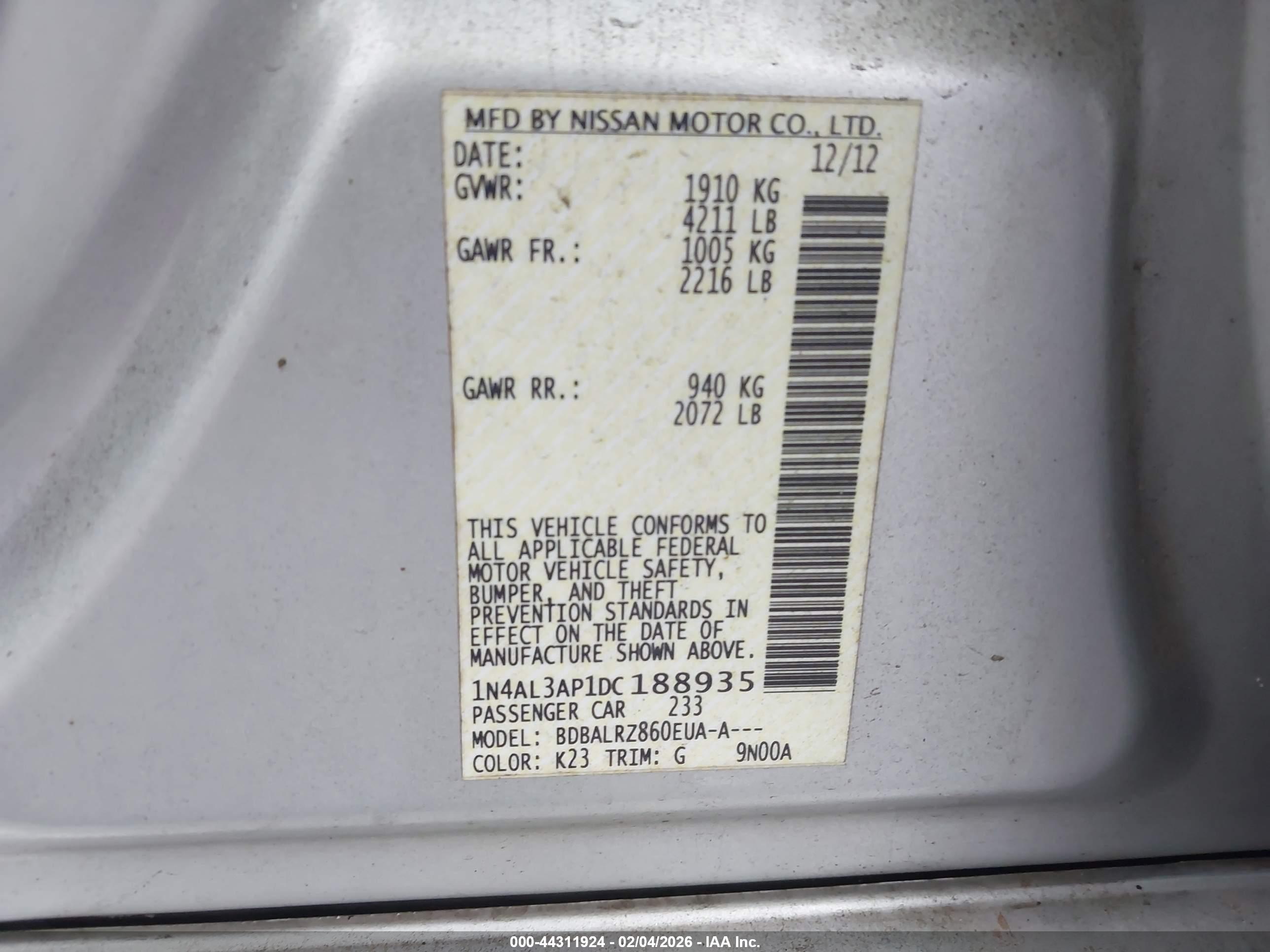 NISSAN ALTIMA image 9